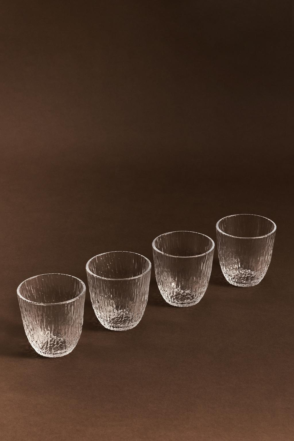 Pack 4 clear glass tumblers 300 ml