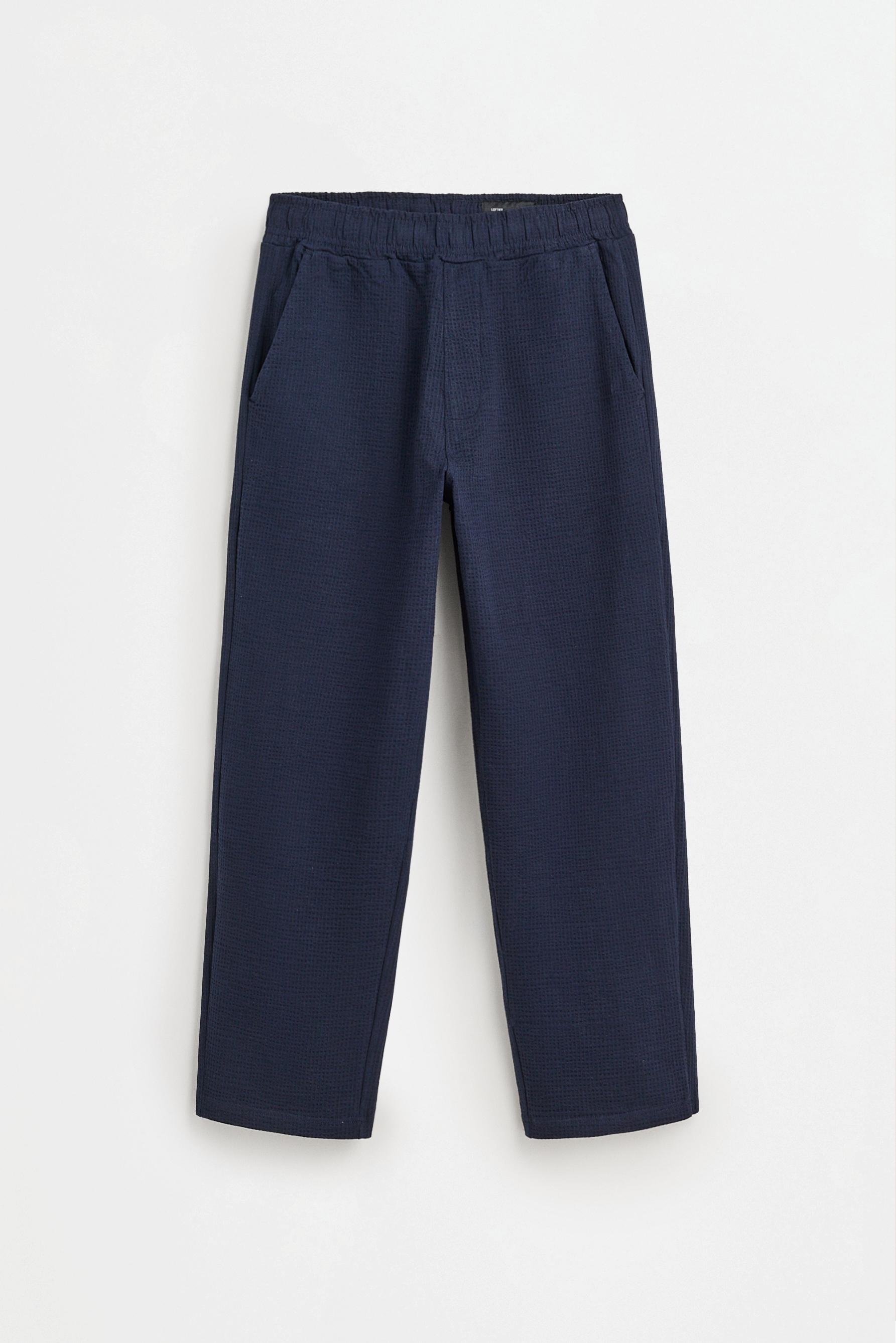 Seersucker trousers — NAVY