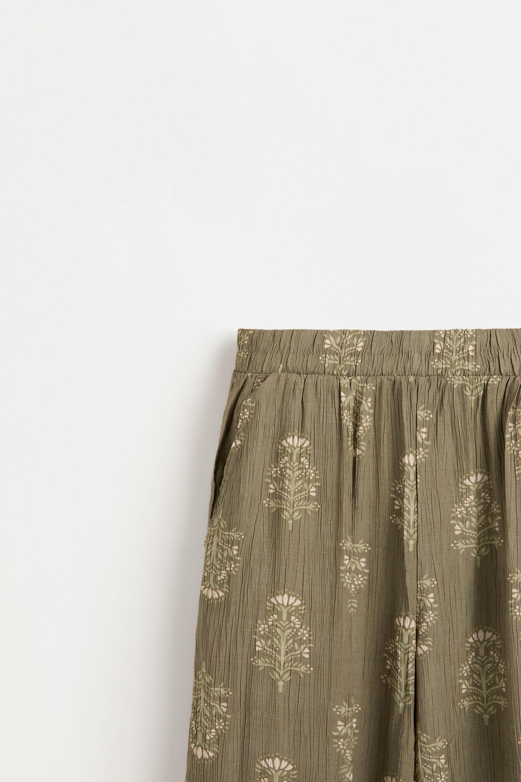 Textured culottes — MEDIUM GREEN
