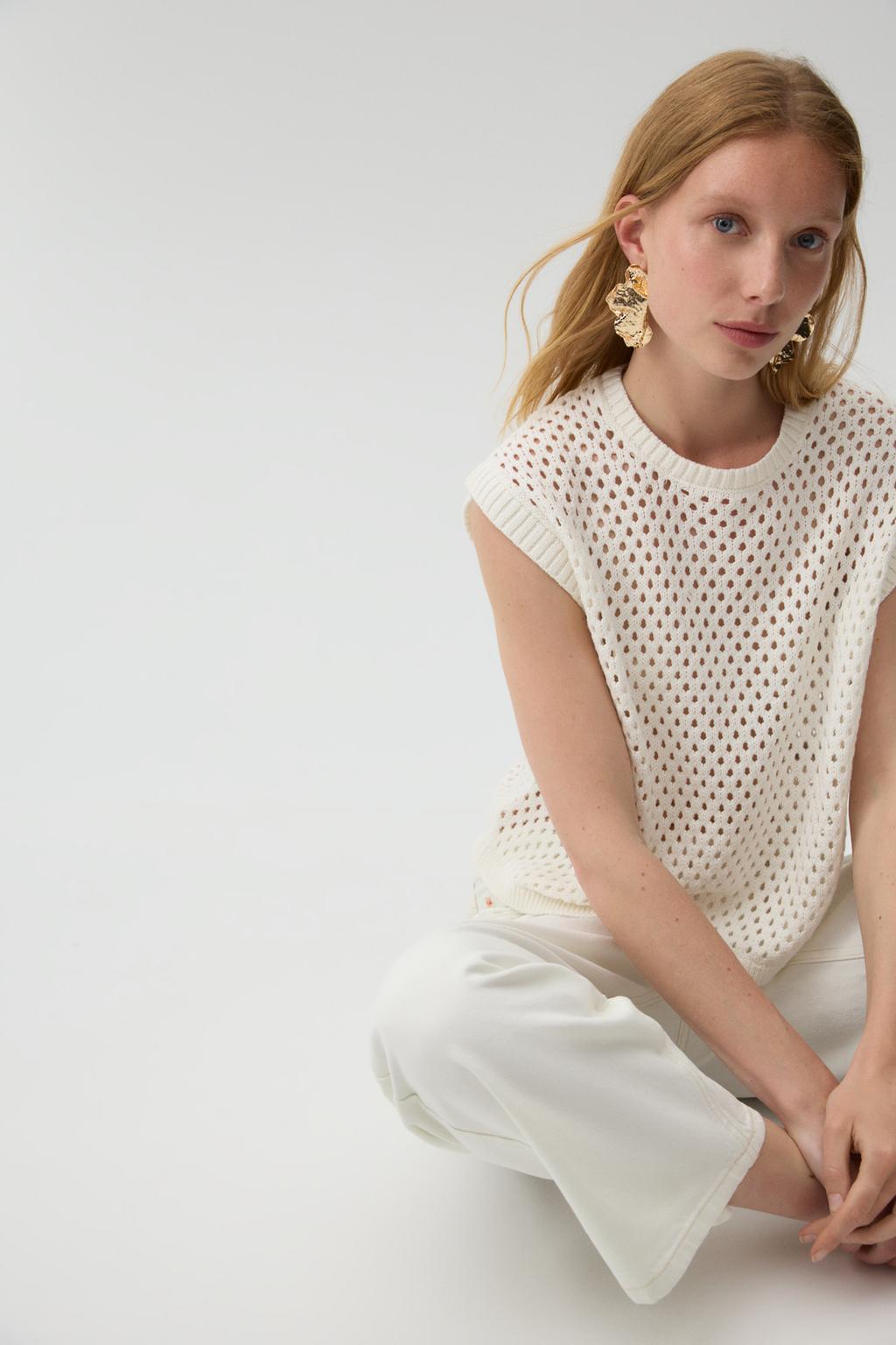Openwork knit top