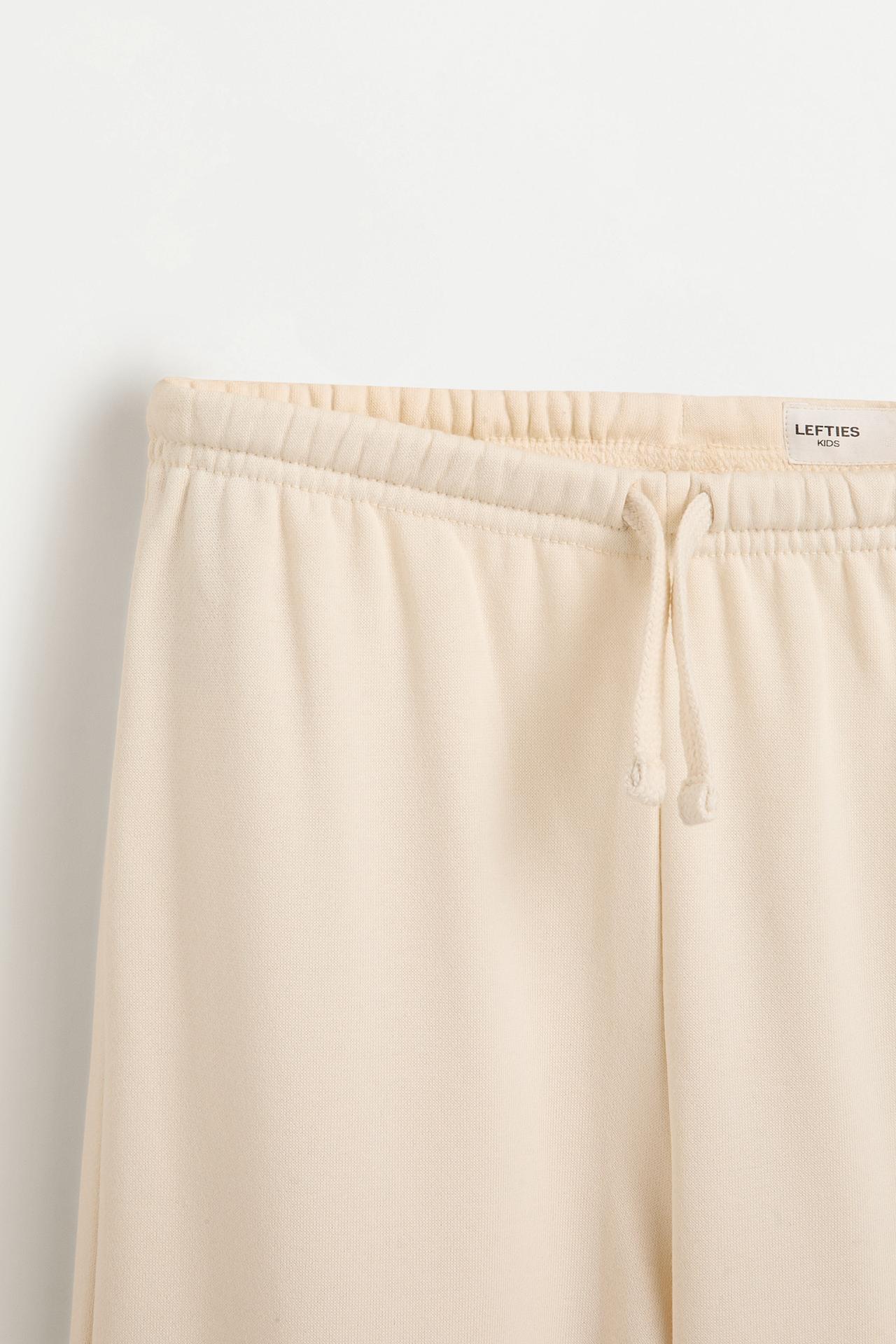 Wide-leg plush trousers — ECRU