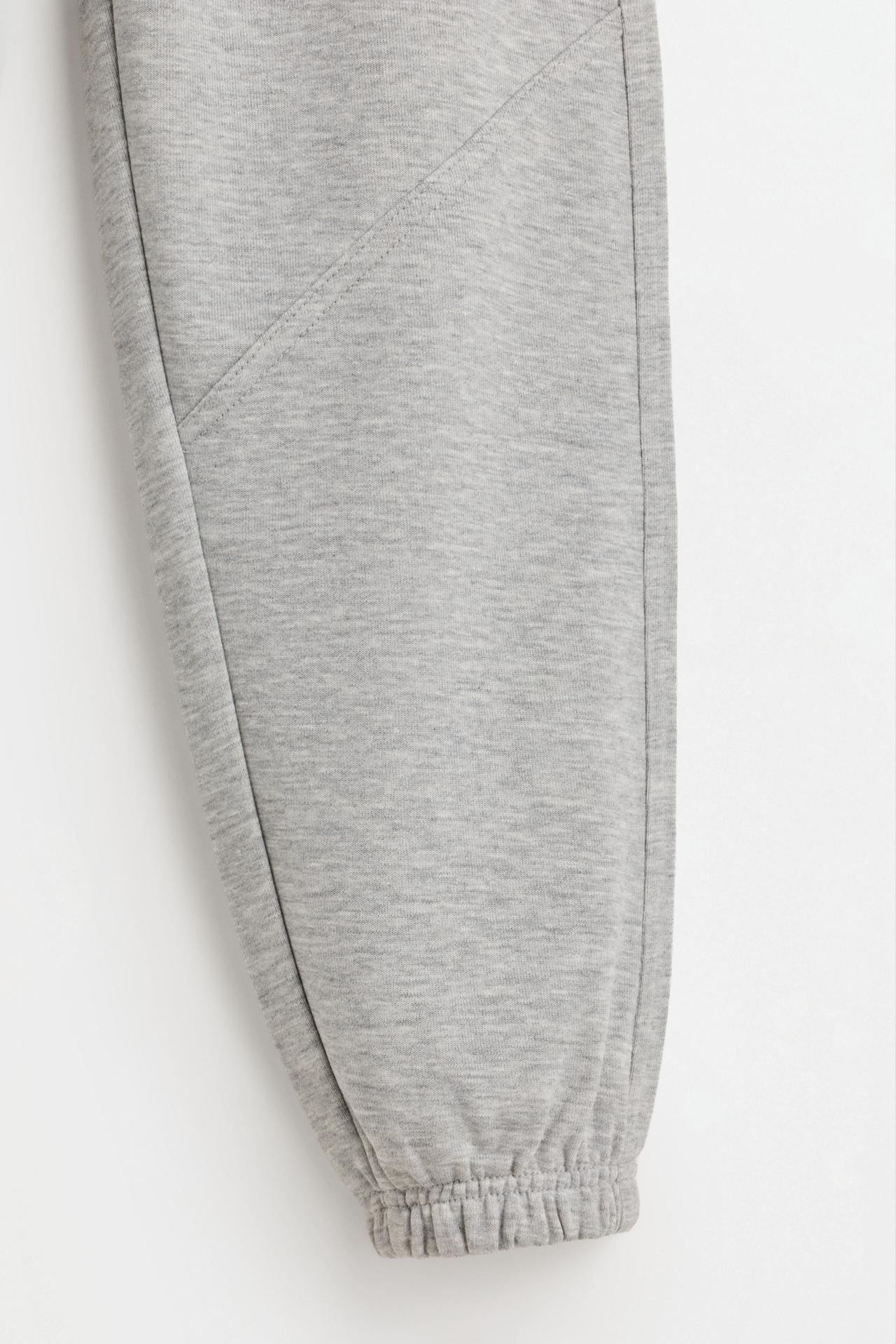 Plush trousers with knee stitching — GREY MARL