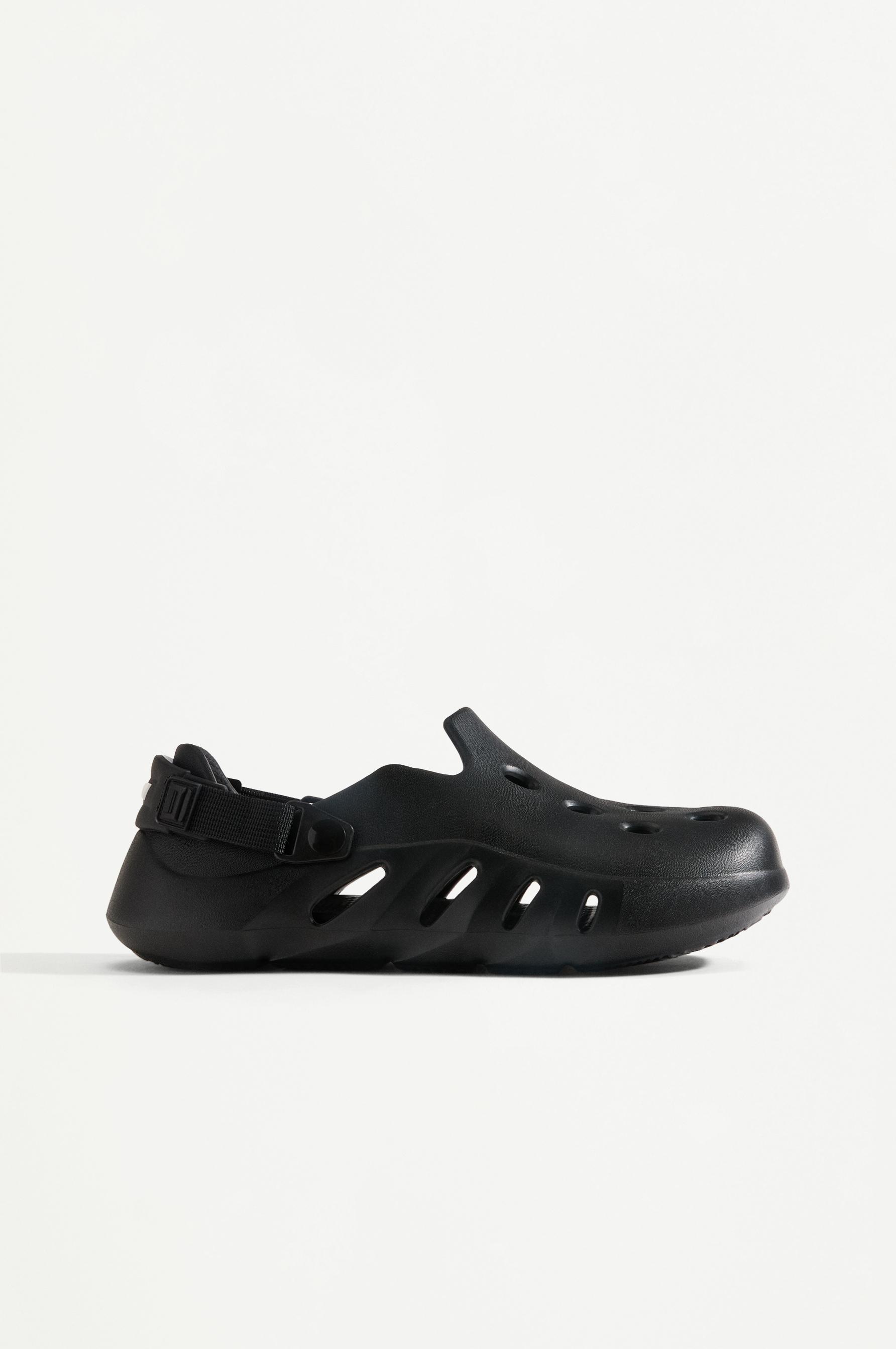 Perforated Clog — BLACK