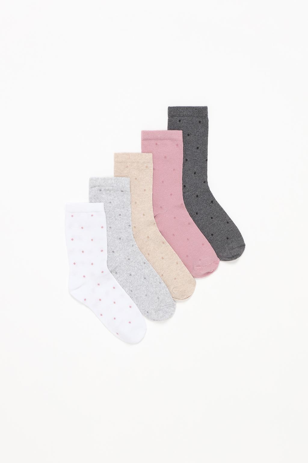 Pack of 5 pairs of polka dot socks