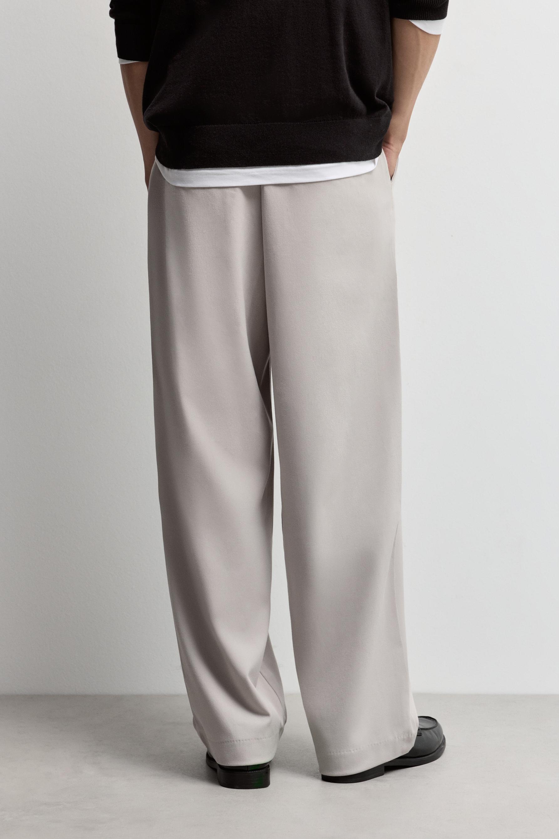 Wide-leg tailored trousers — GREY