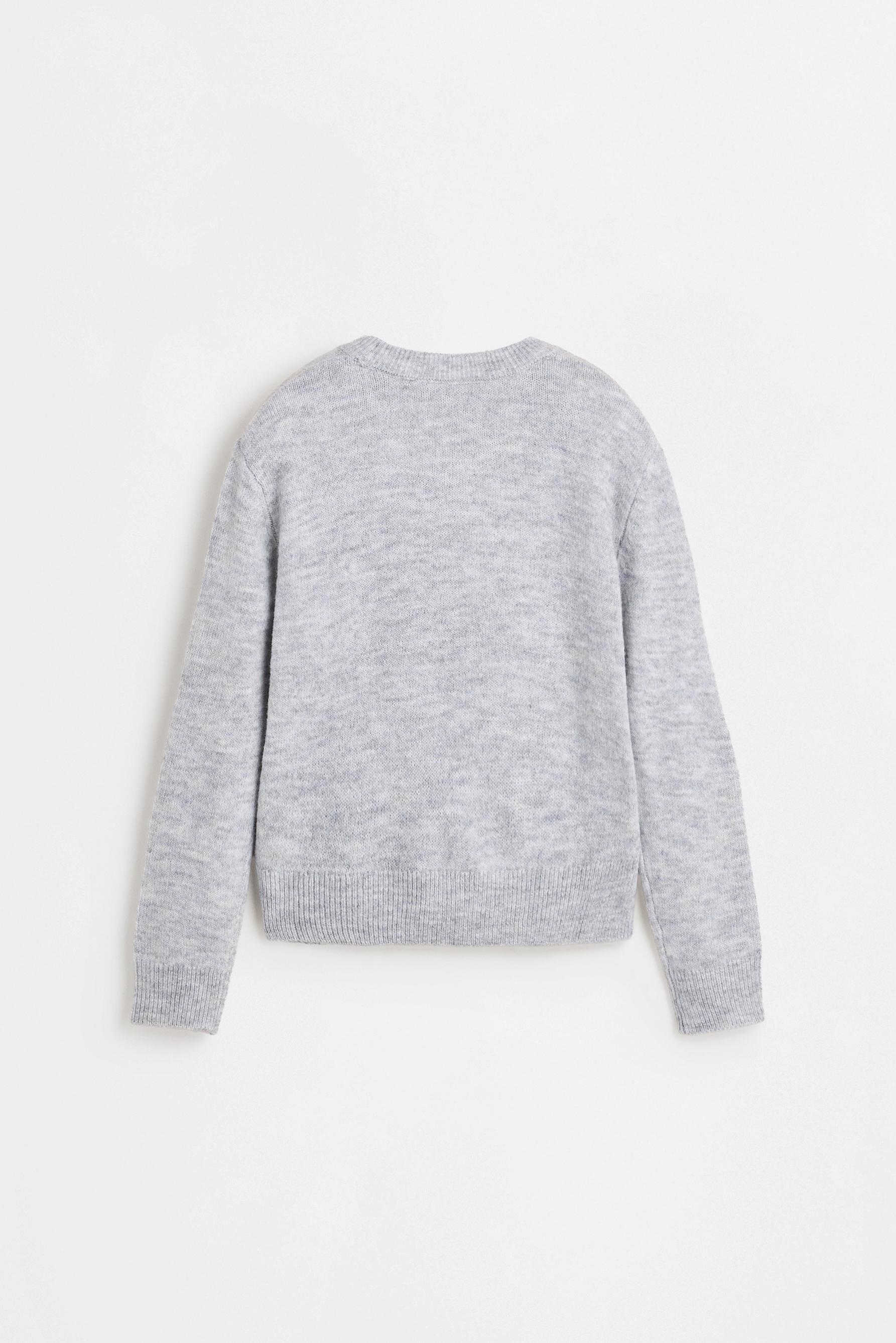 Fluffy knit sweater — PEARL MARL