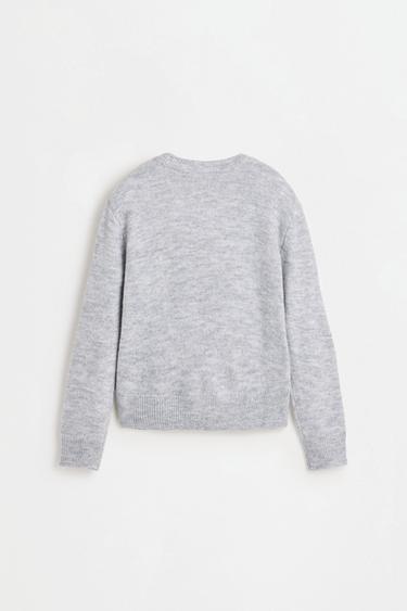 Fluffy knit sweater — PEARL MARL 2
