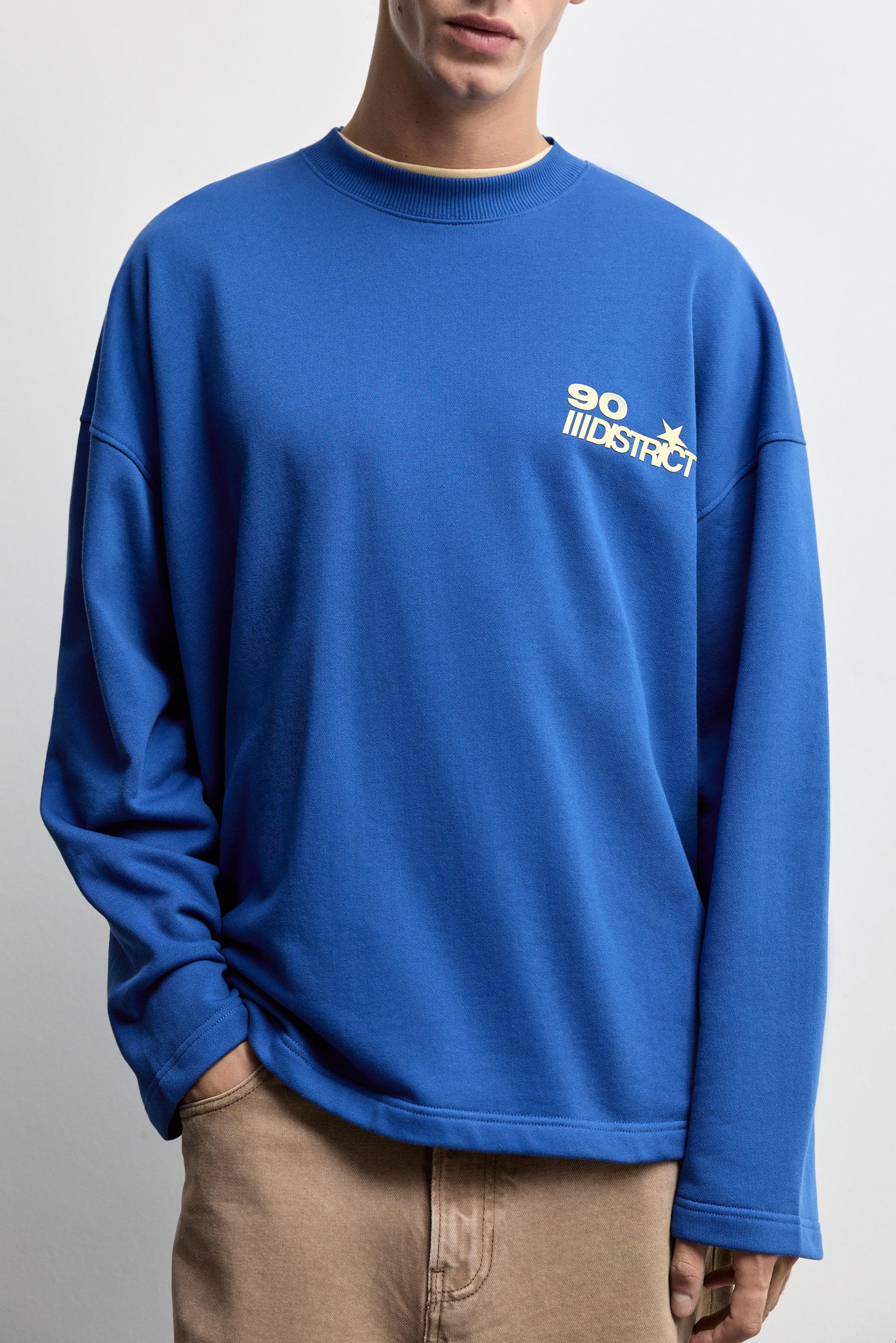 Printed sweatshirt — COBALT GREY