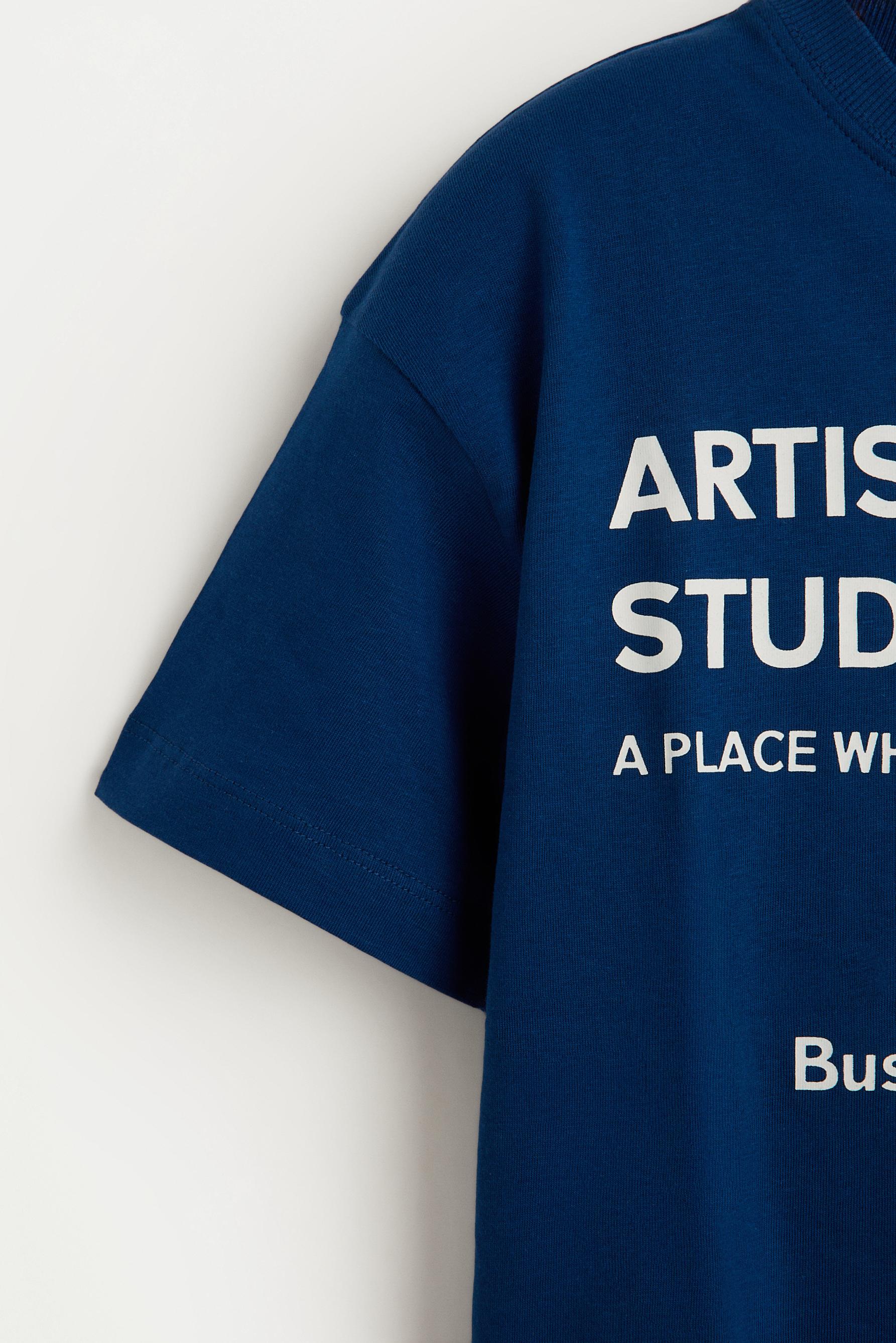 Printed T-shirt — DARK BLUE
