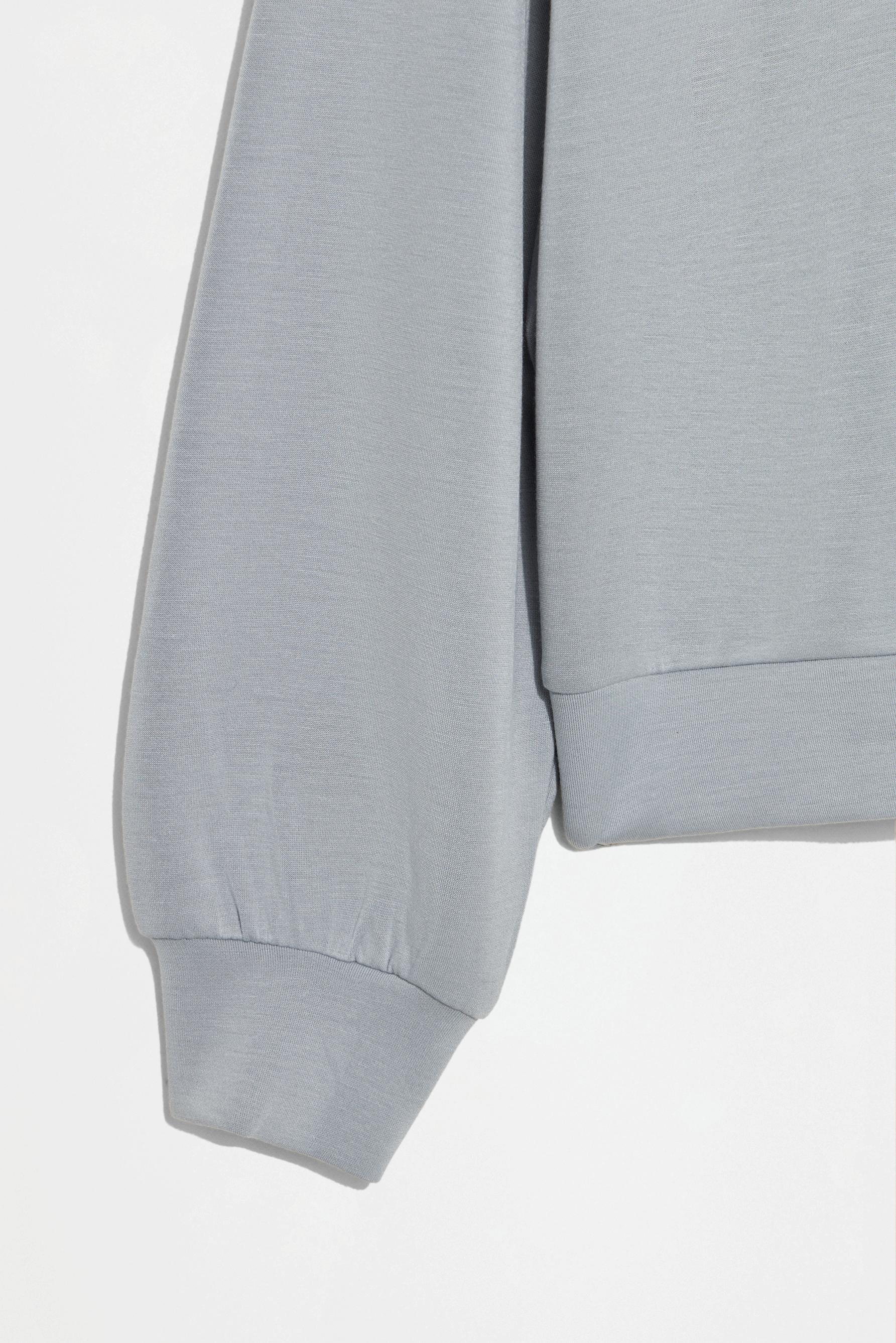 Viscose sweatshirt with buttons — SAGE GREEN