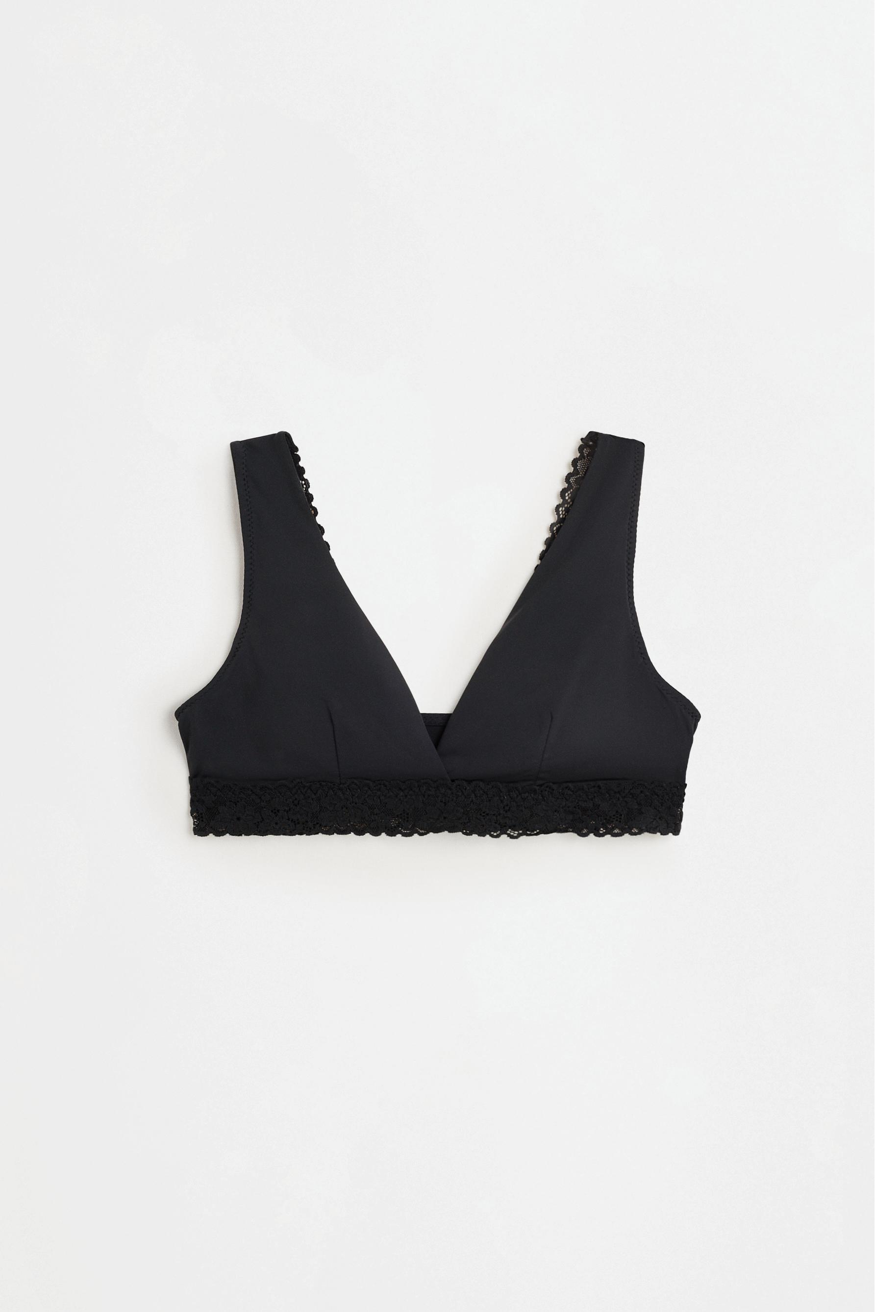 Lace triangle top (2-pack) — BEIGE
