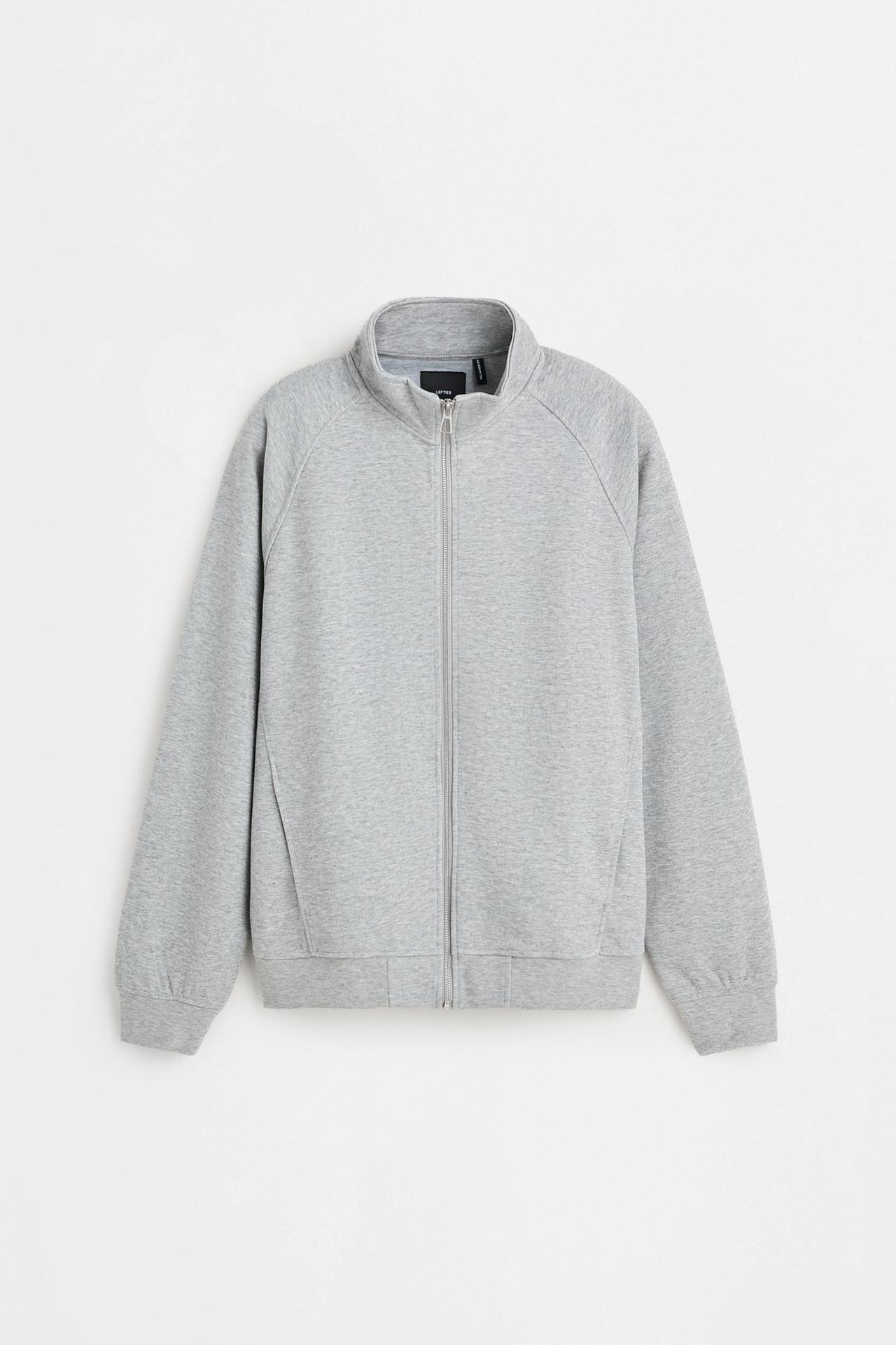 Interlock high-neck jacket — GREY MARL