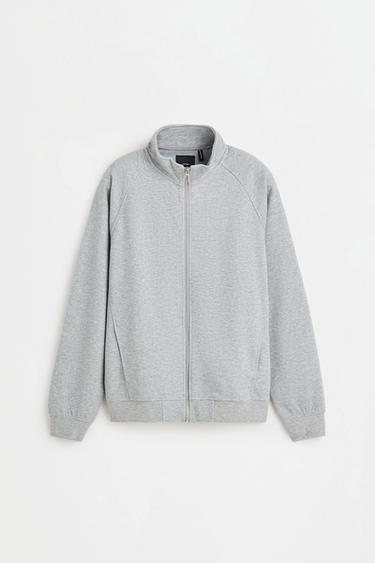 Interlock high-neck jacket — GREY MARL 6