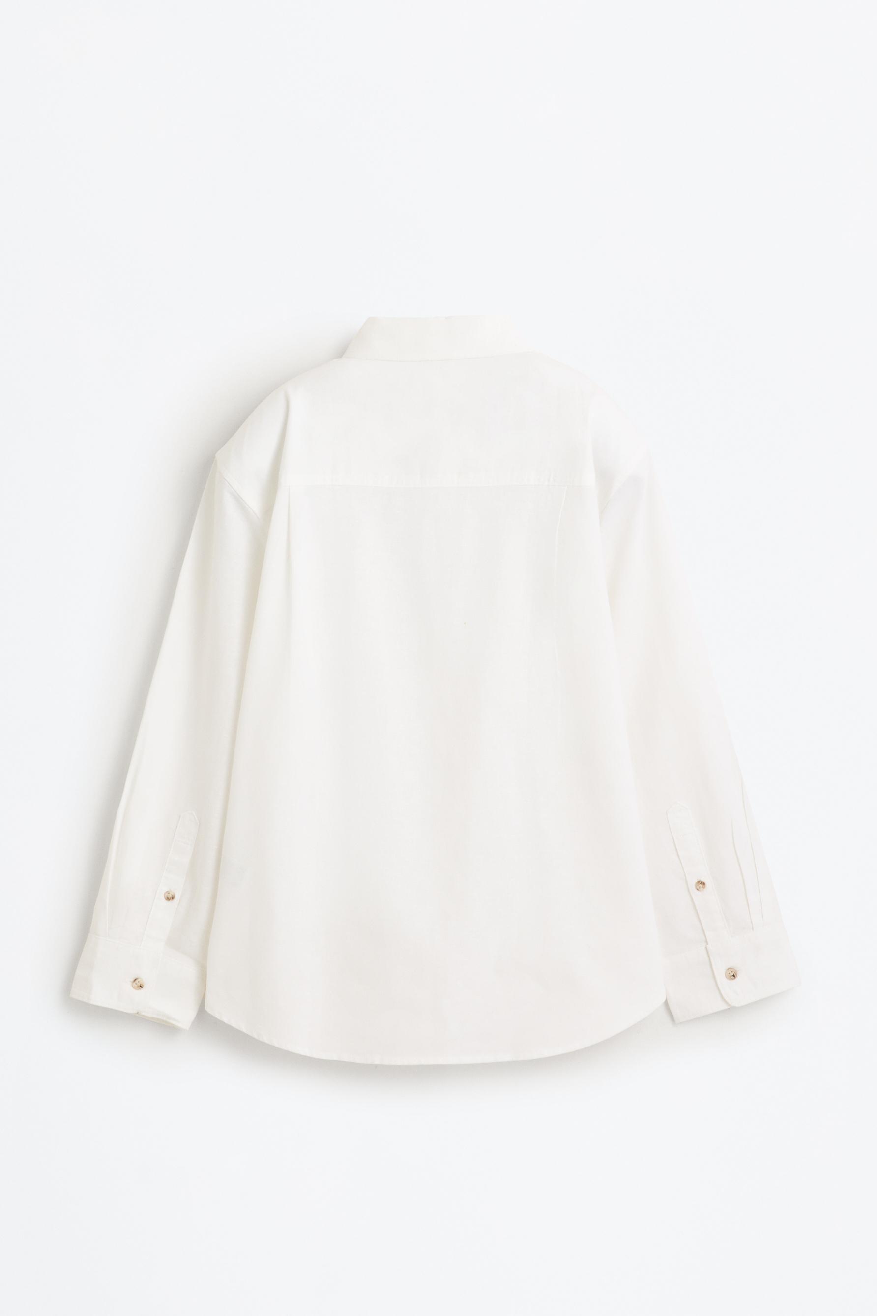 Linen-cotton shirt — WHITE