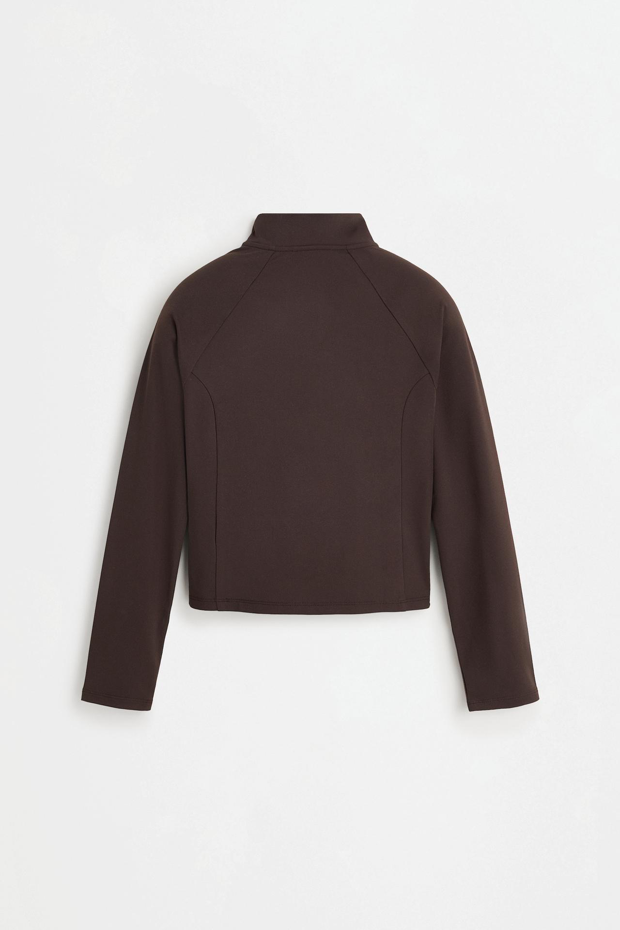 Zip-up sports jacket — CHOCOLATE