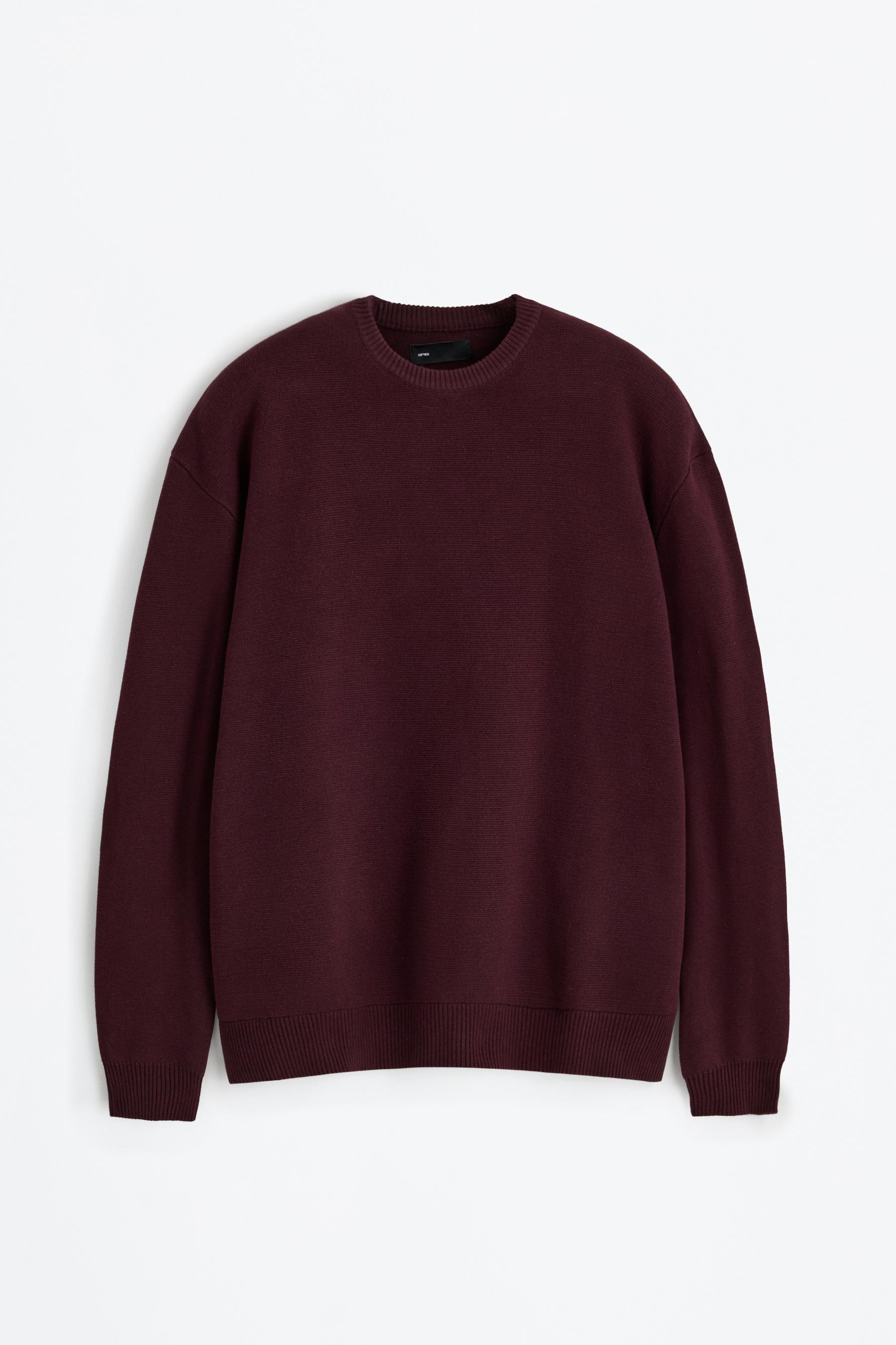 Compact knit sweater — BURGUNDY