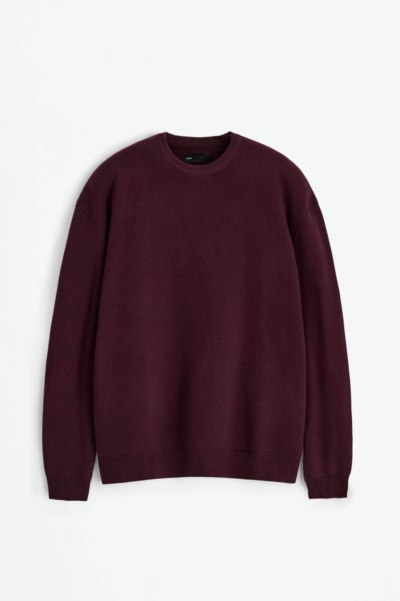 Compact knit sweater — BURGUNDY