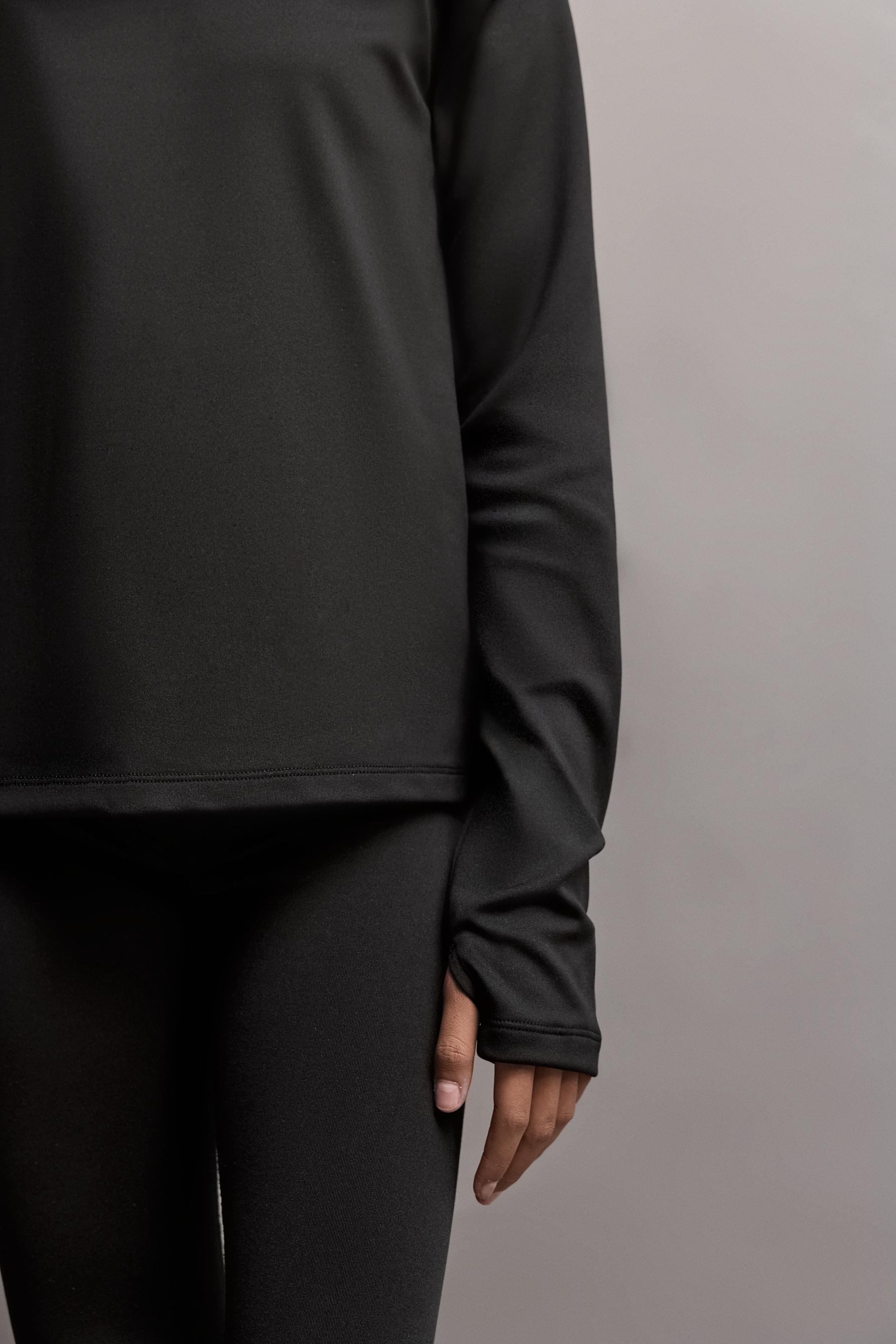 Medium weight thermal comfort T-shirt — BLACK