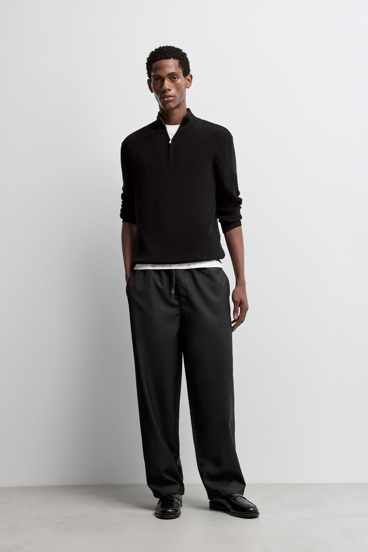 Baggy tailored joggers — BLACK