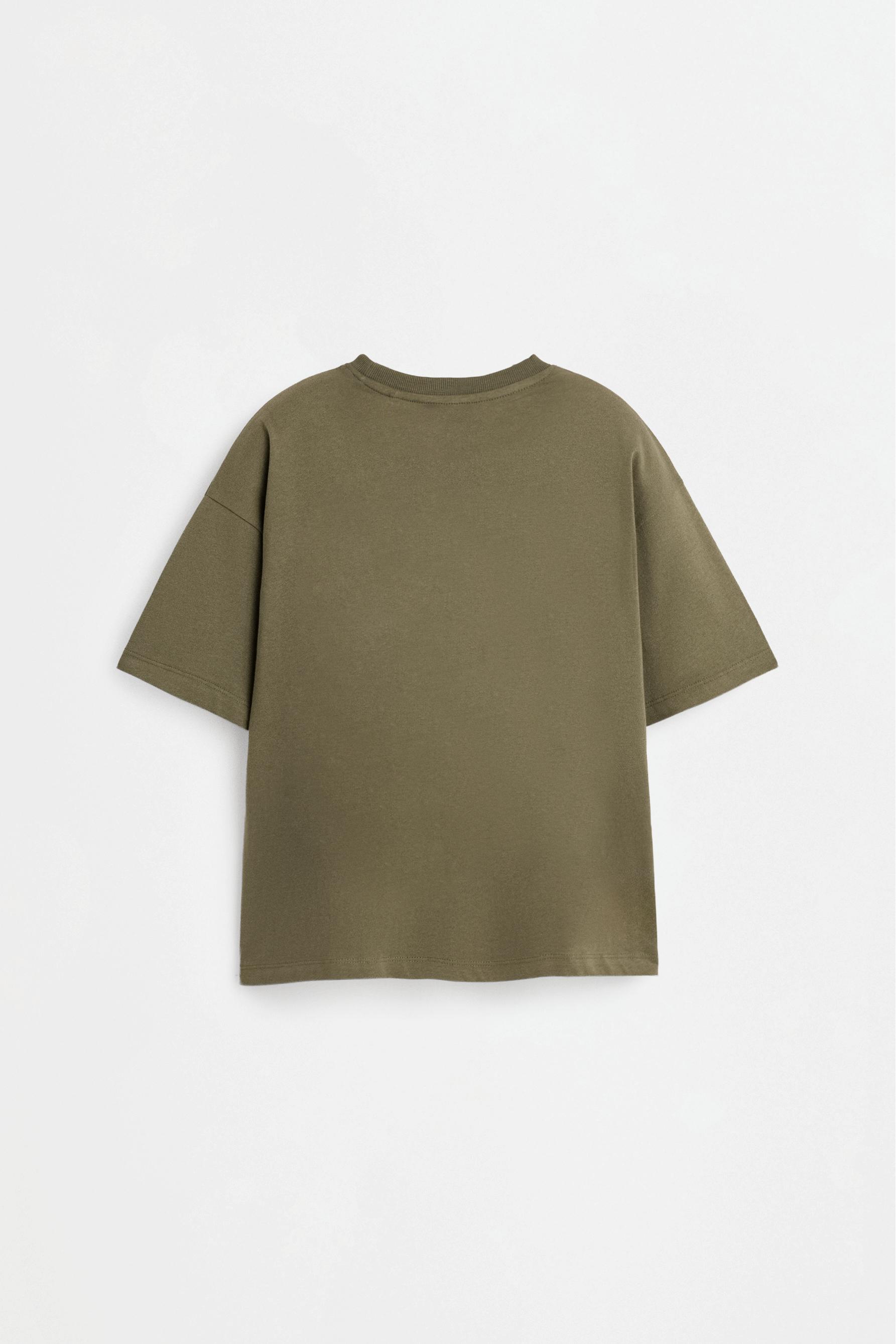 Oversize printed T-shirt — KHAKI