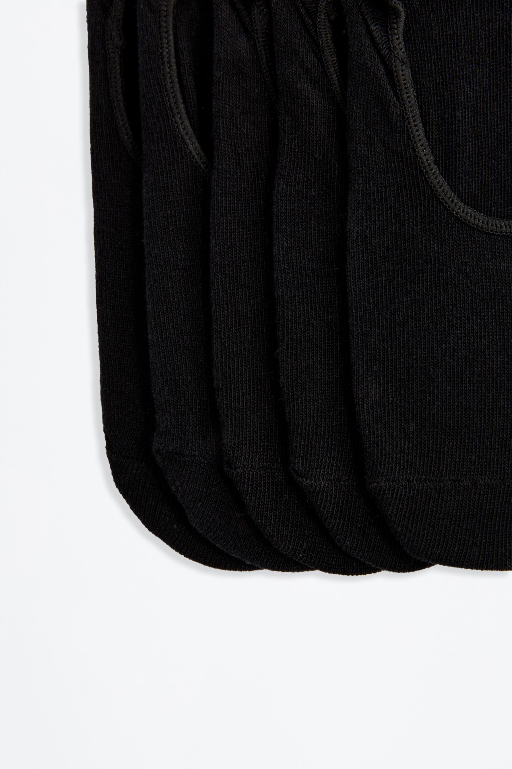 5-pack of no-show socks — BLACK