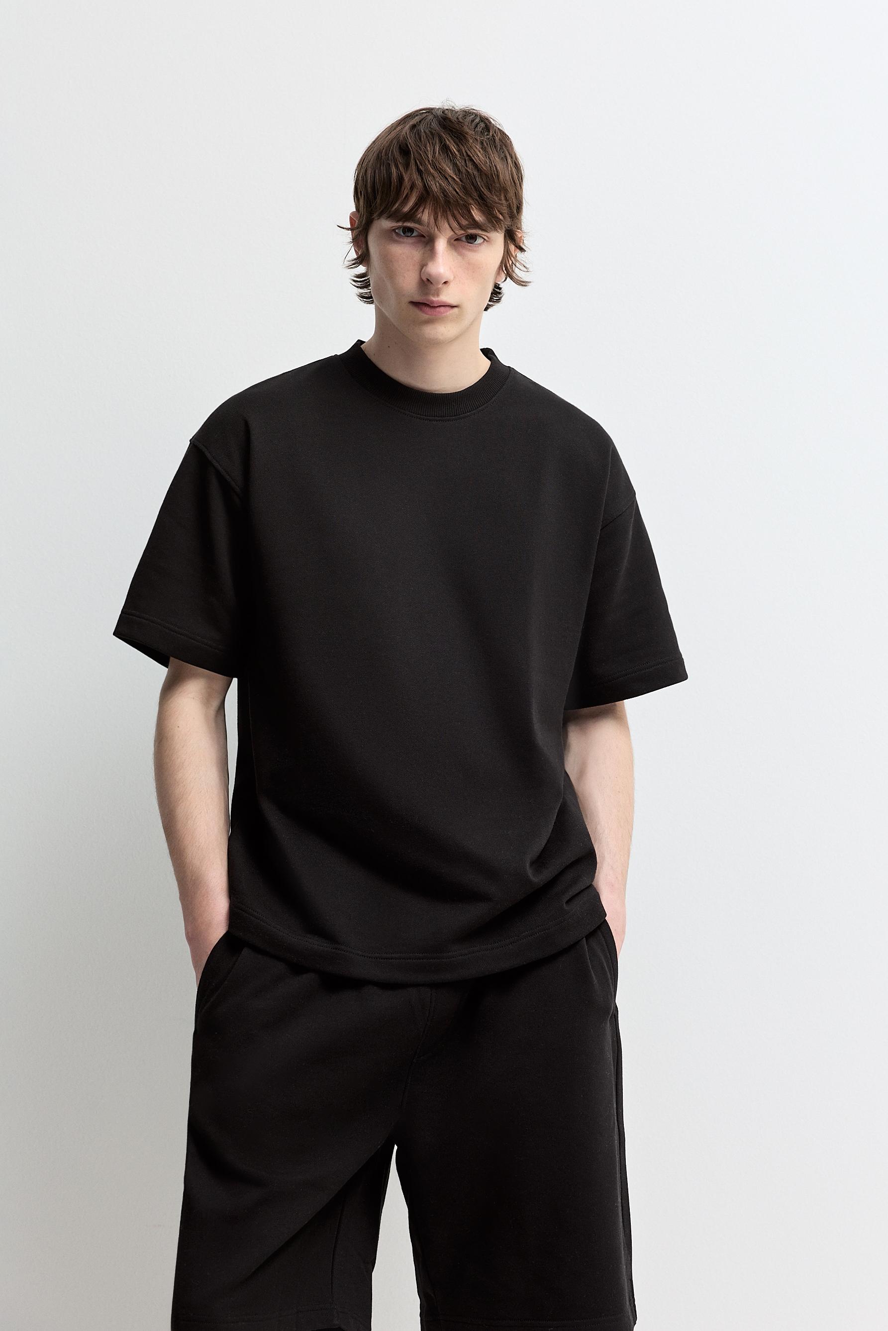 Short sleeve sweatshirt — BLACK