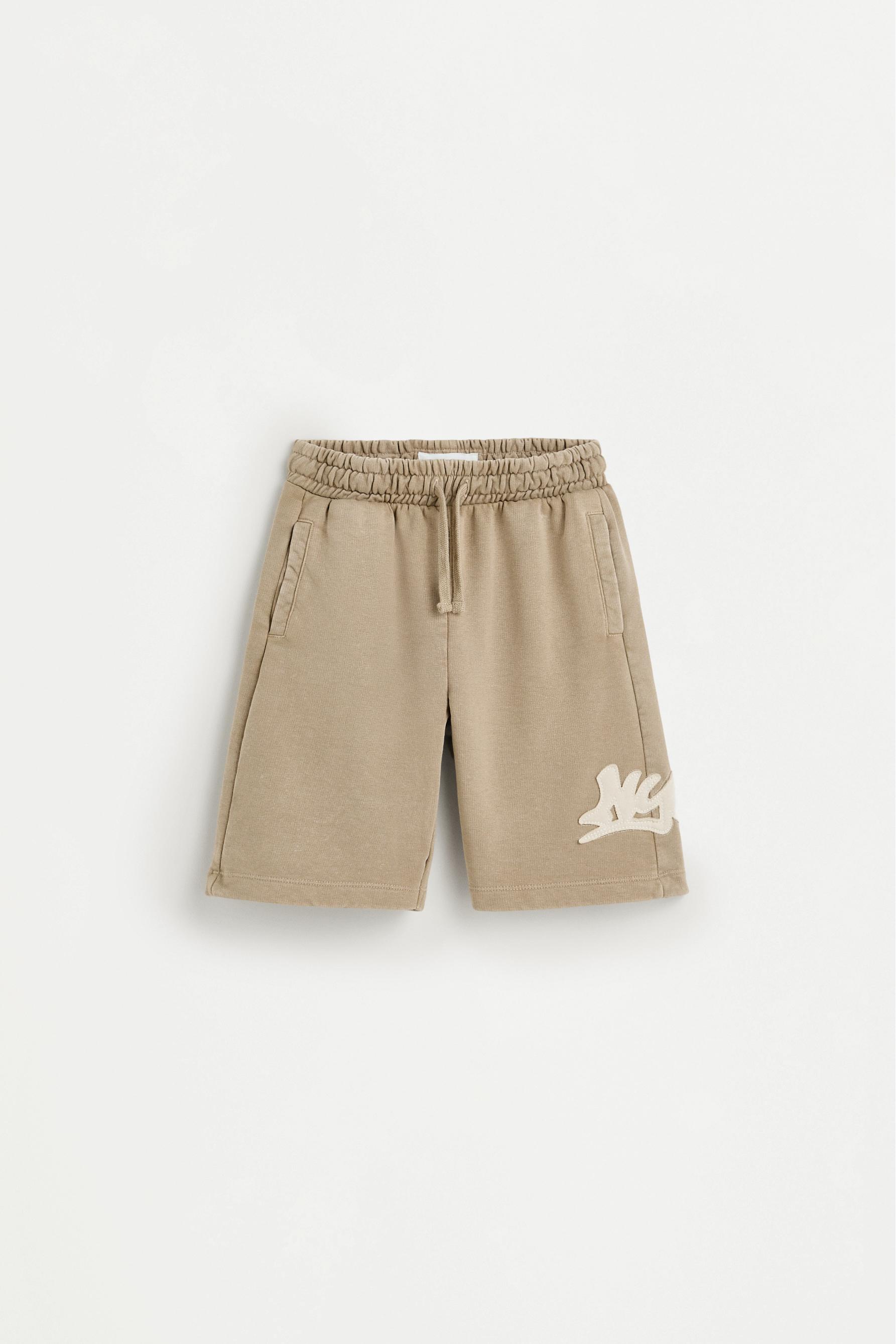 Plush Bermuda shorts with patch — OCHRE