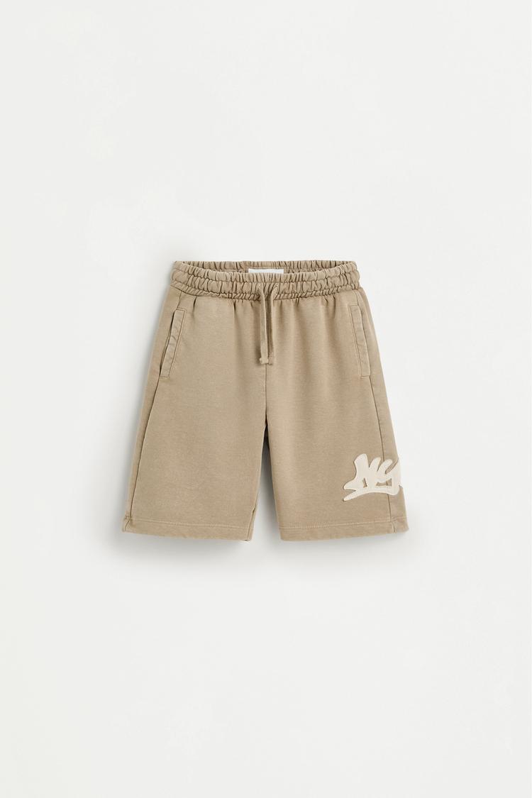 Plush Bermuda shorts with patch — OCHRE