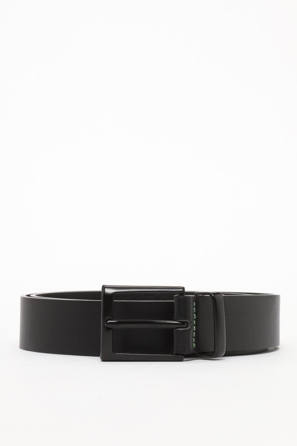 Faux leather belt with topstitching