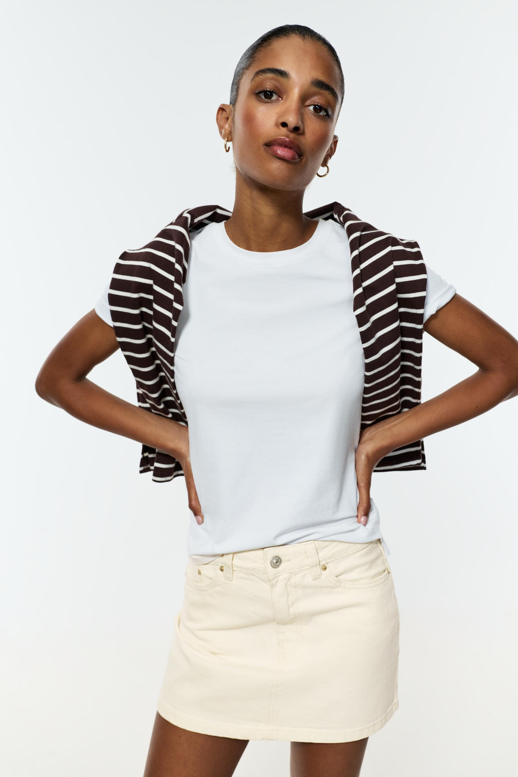 Basic denim skirt — TAN
