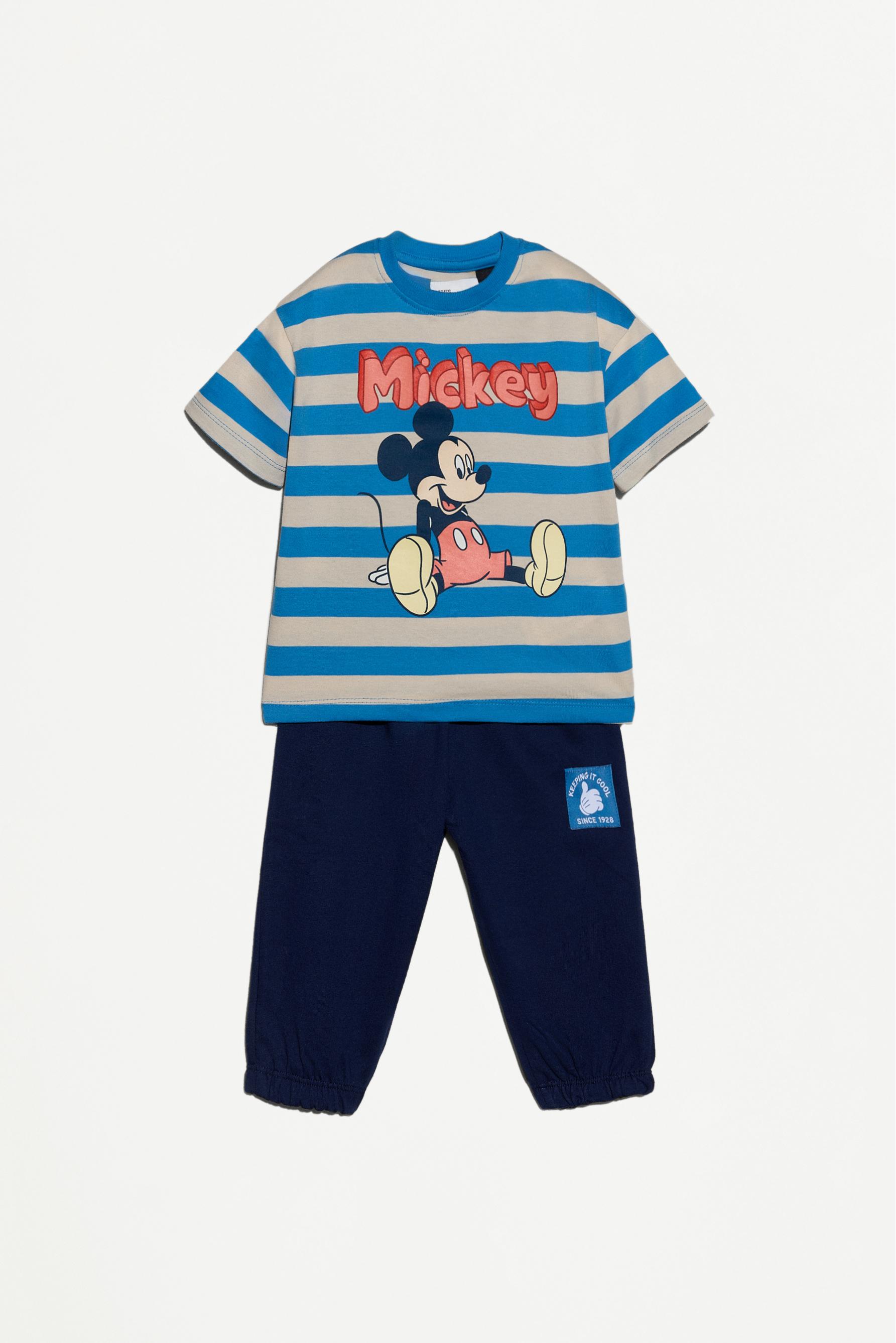 Set Mickey Mouse ©Disney camiseta rayas y pantalón