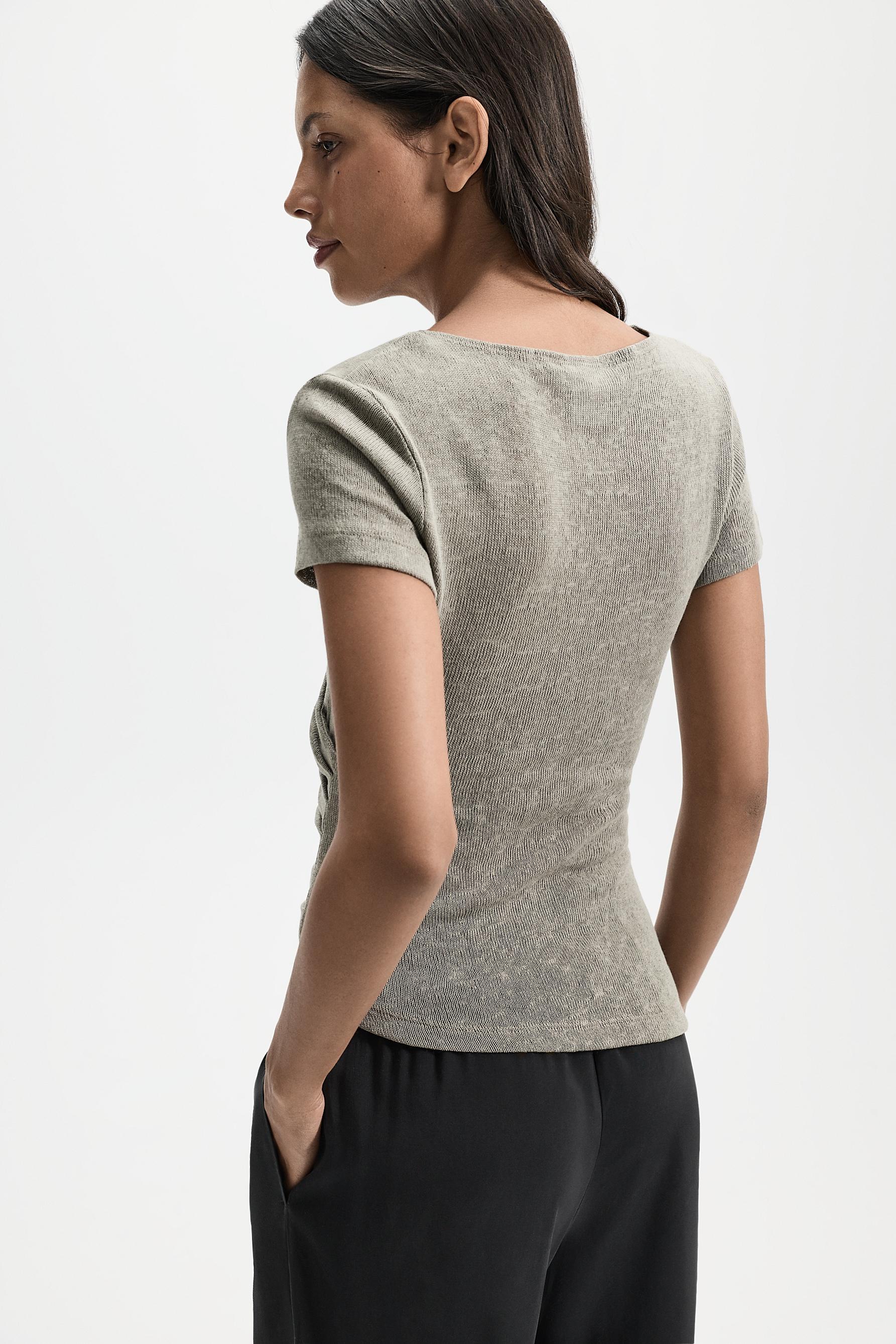 Ruched top — PALE KHAKI