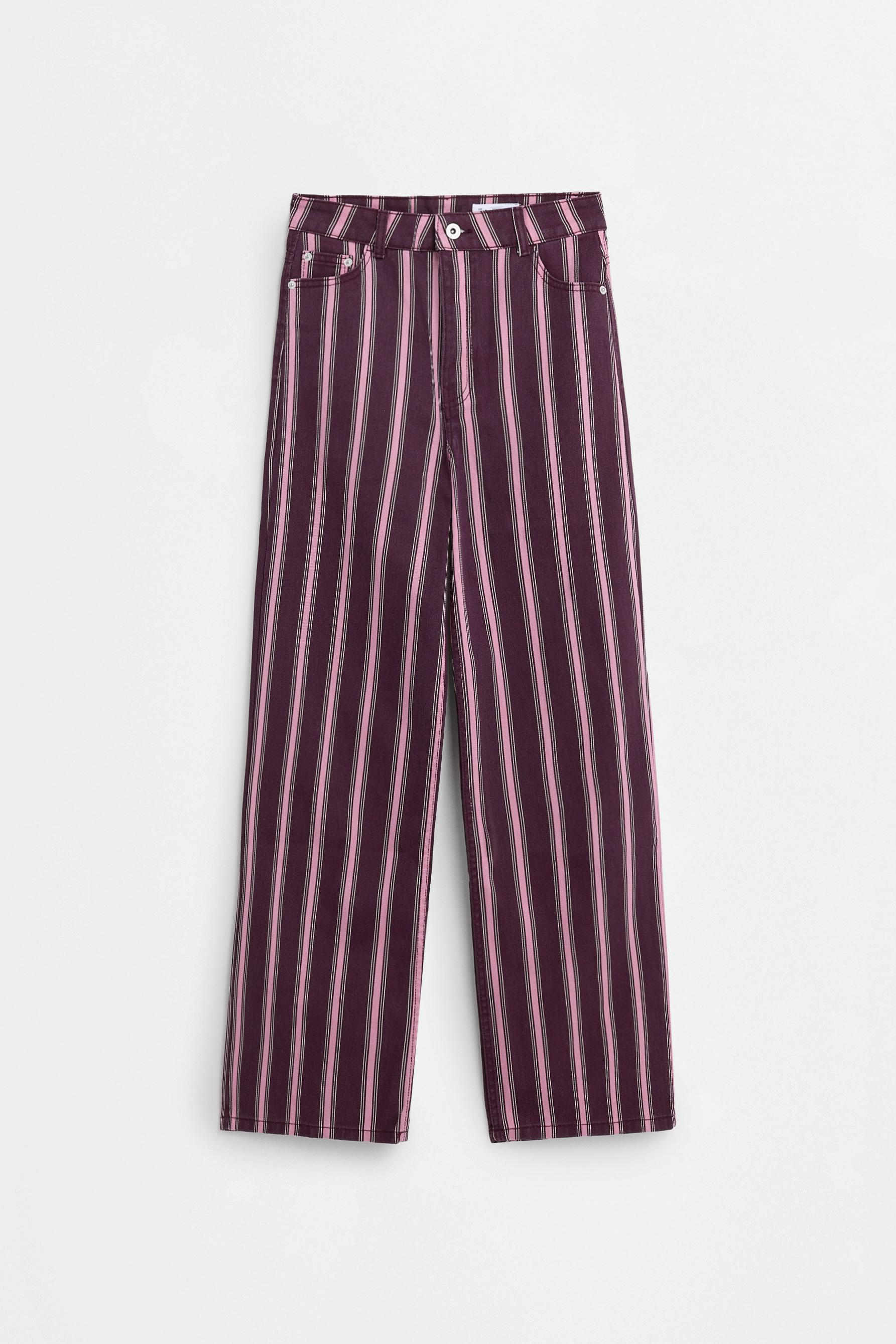 Striped wide-leg jeans — ECRU/WHITE