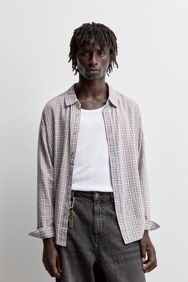Plaid denim shirt — PALE SKY BLUE 1