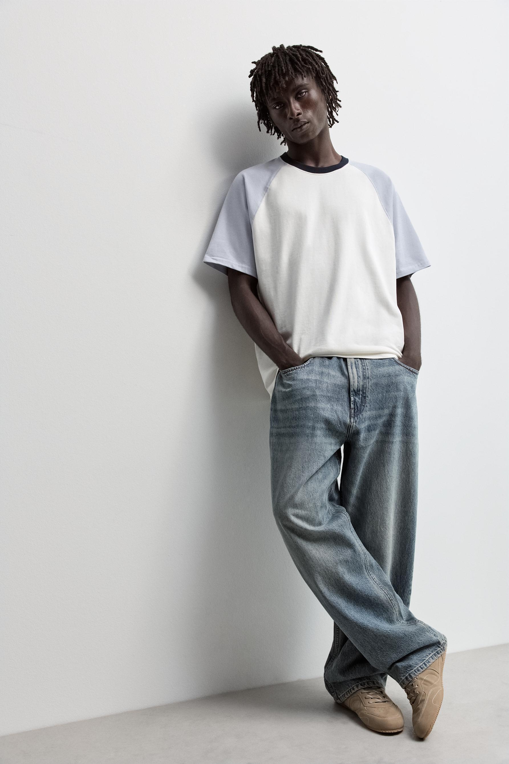 Contrast raglan T-shirt — PALE BLUE