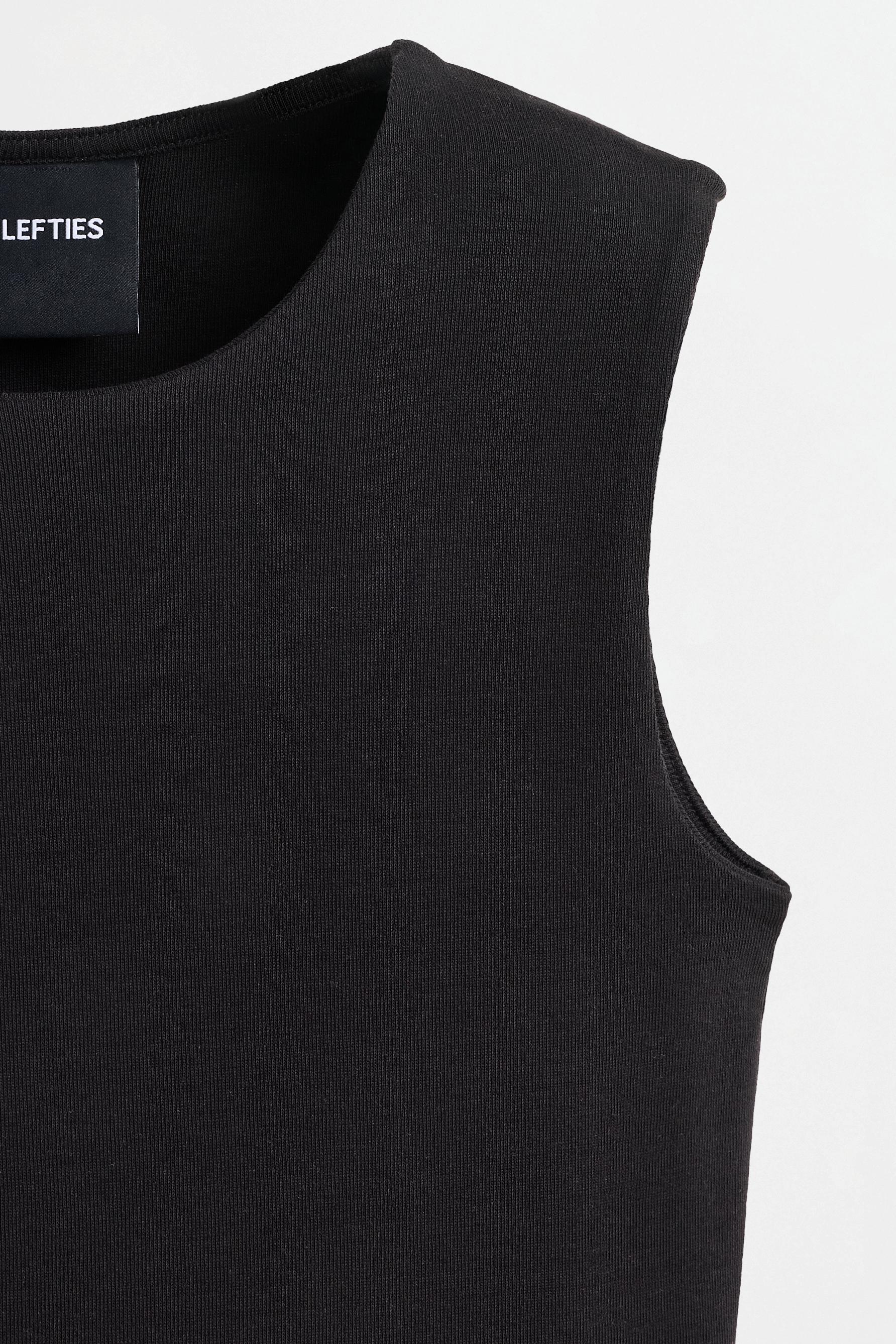 Wide-strap tank top — BLACK