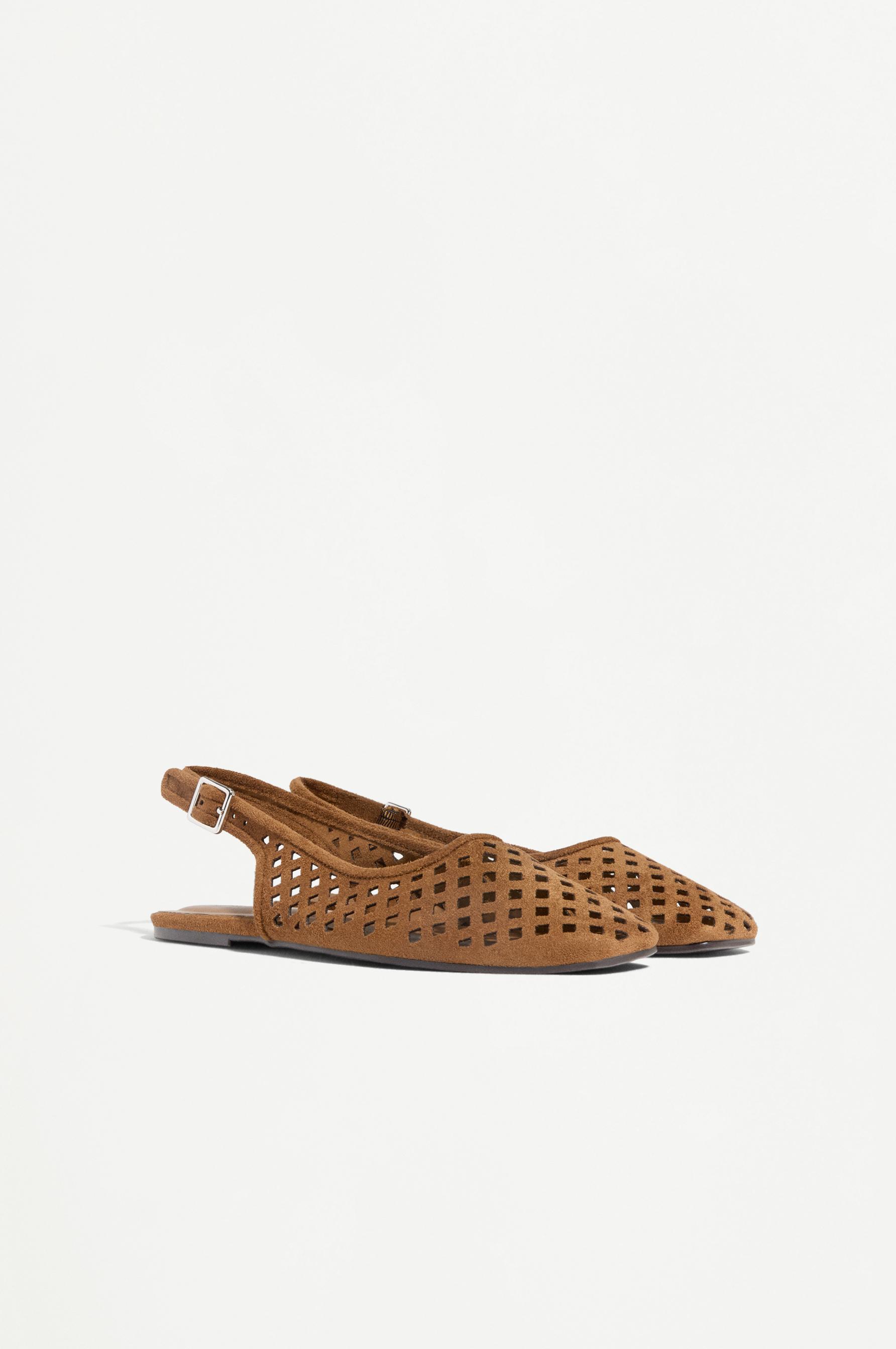 Openwork slingback flats — LEATHER