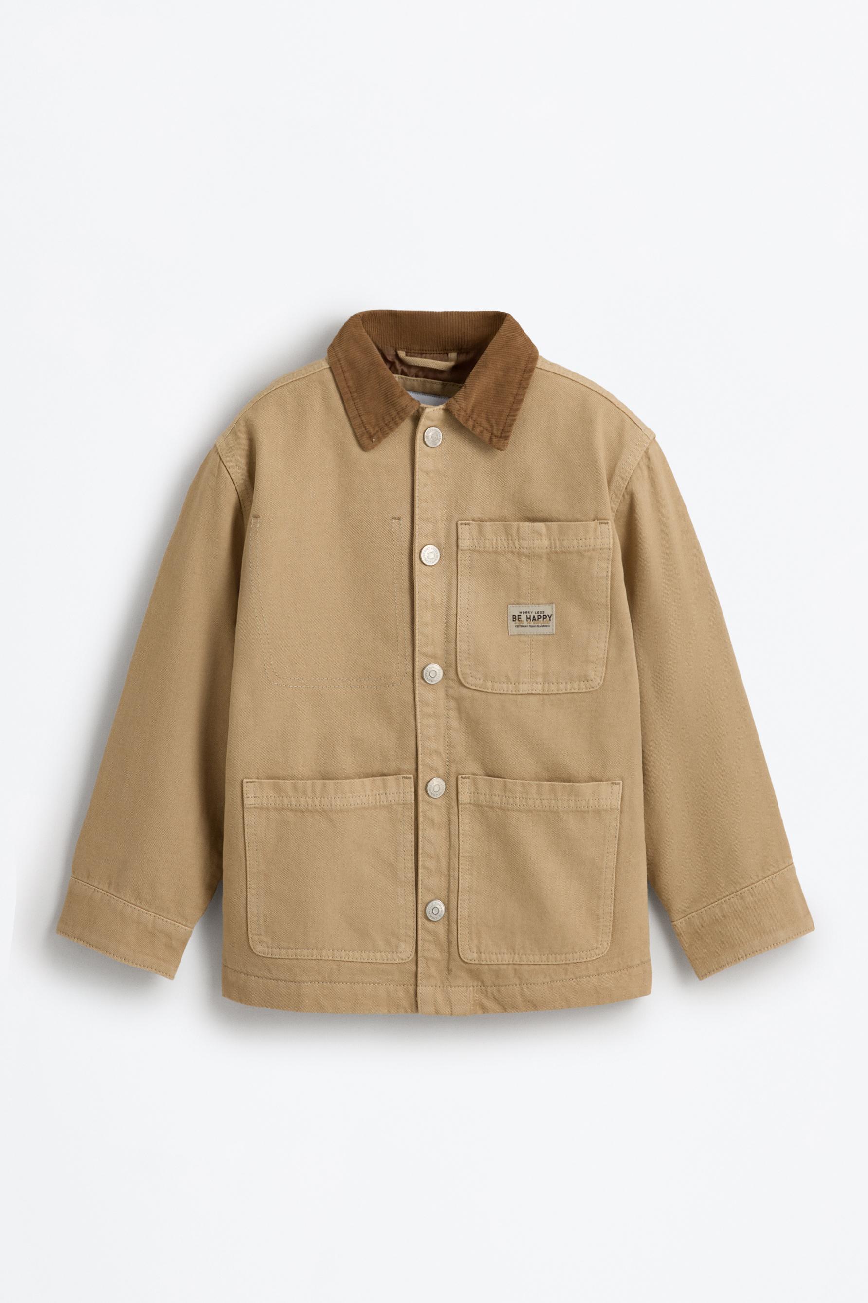 Quilted denim jacket — CAMEL
