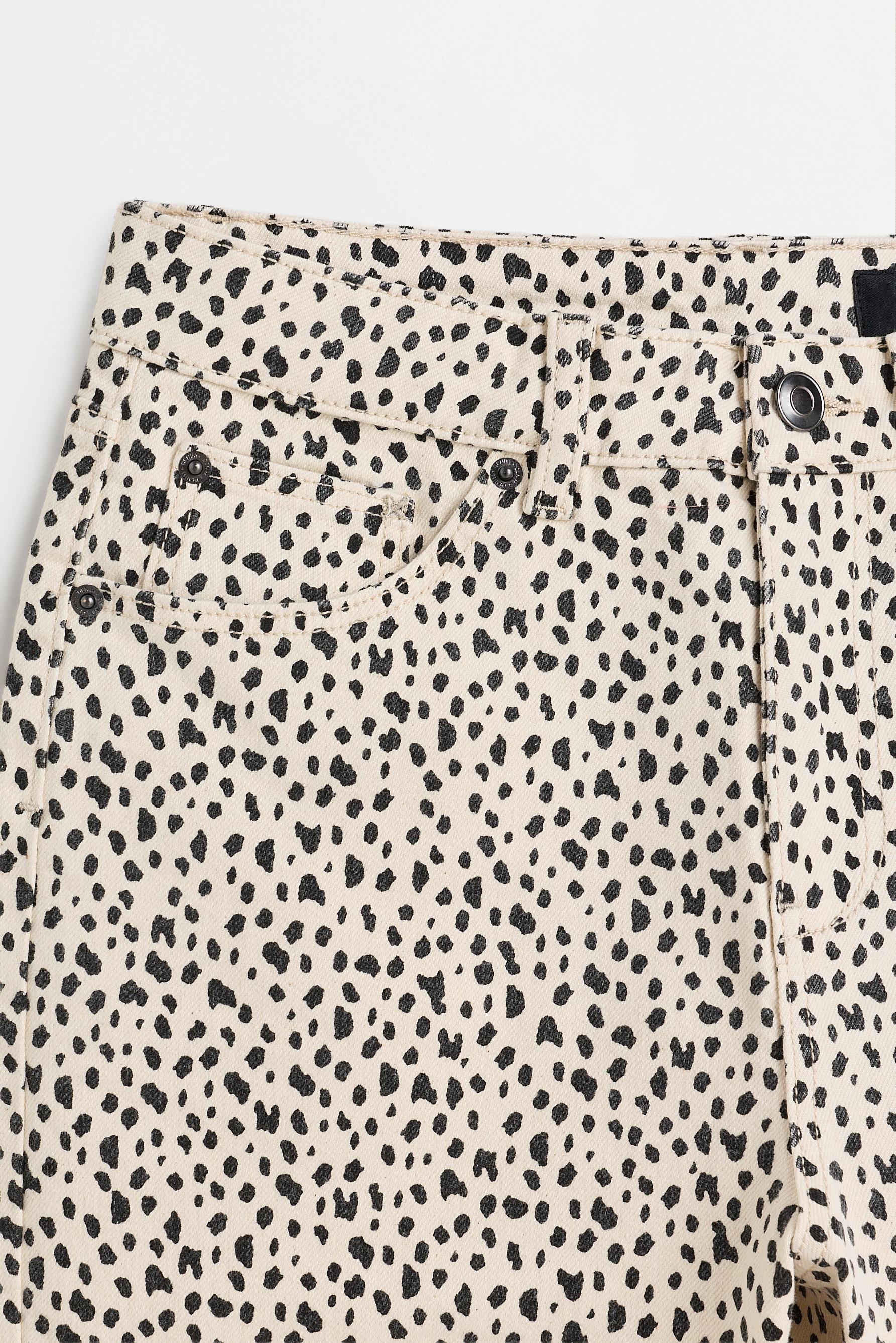 Printed mini bell bottom jeans — LEOPARD PRINT