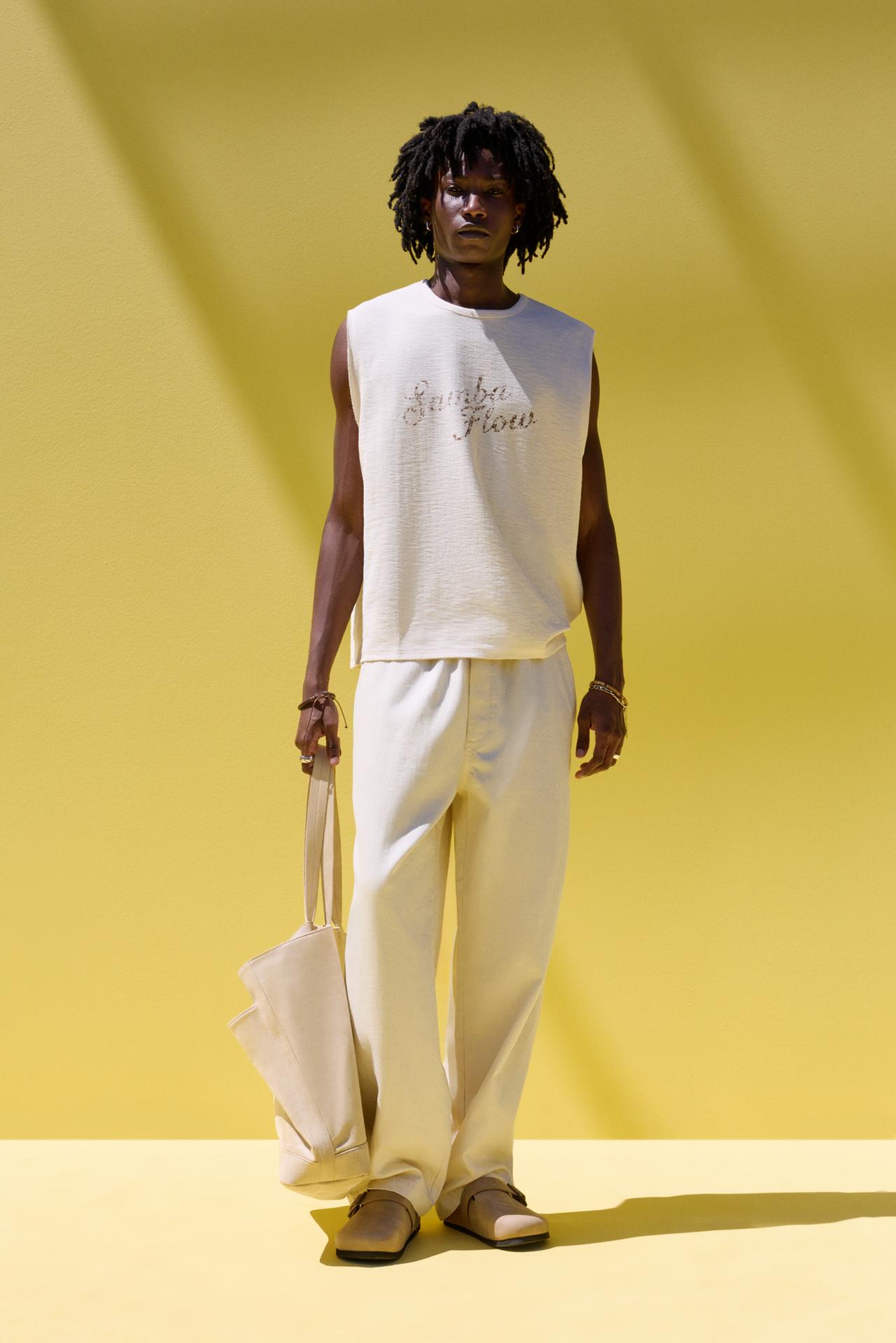 Printed sleeveless T-shirt — VANILLA