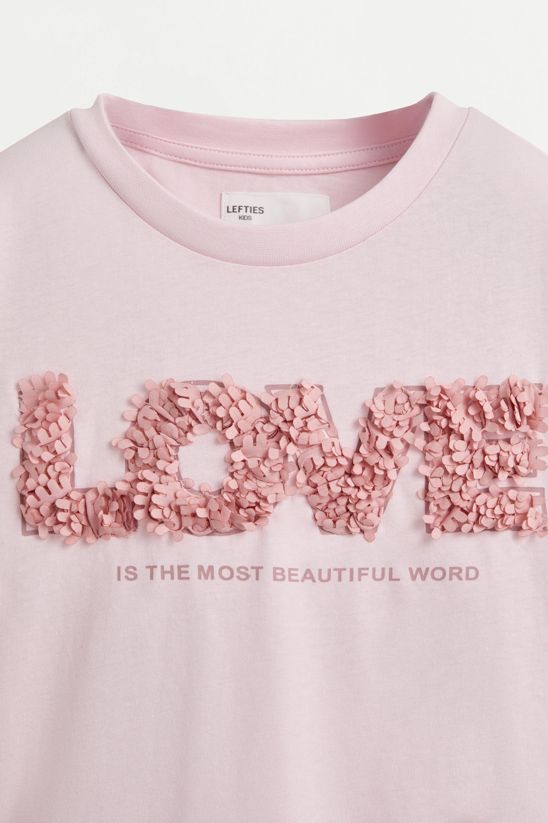 T-shirt with tulle appliqués — PASTEL PINK