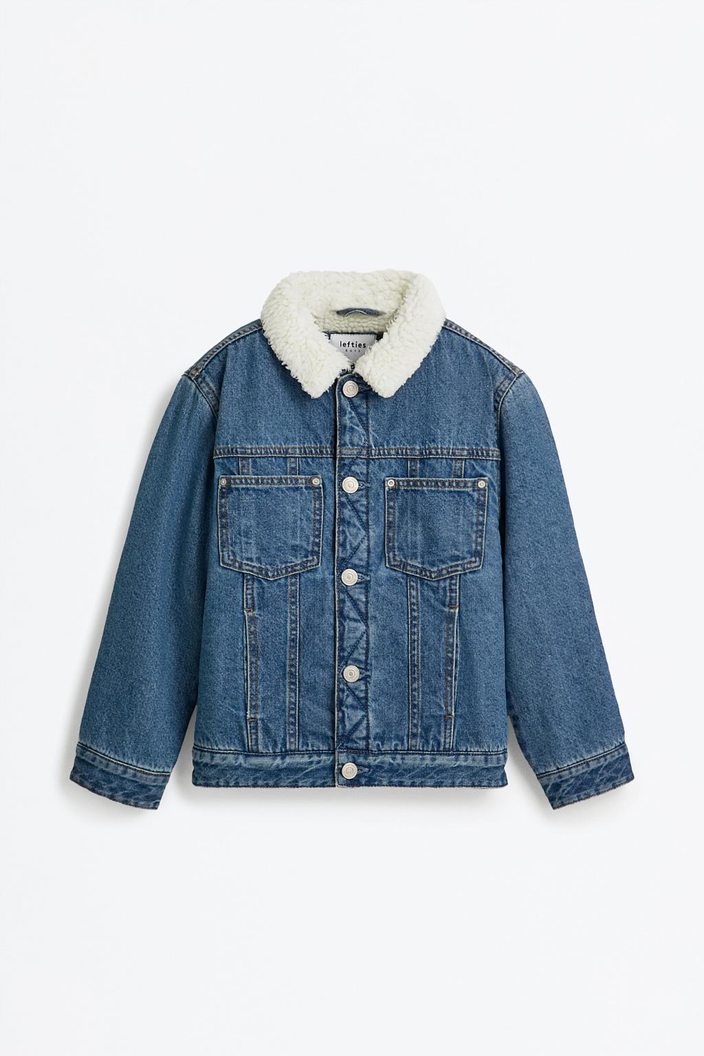 Denim faux shearling jacket