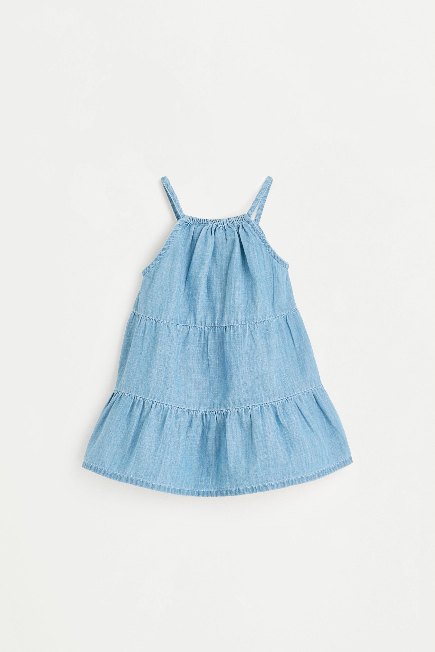 Denim strappy dress — PALE BLUE