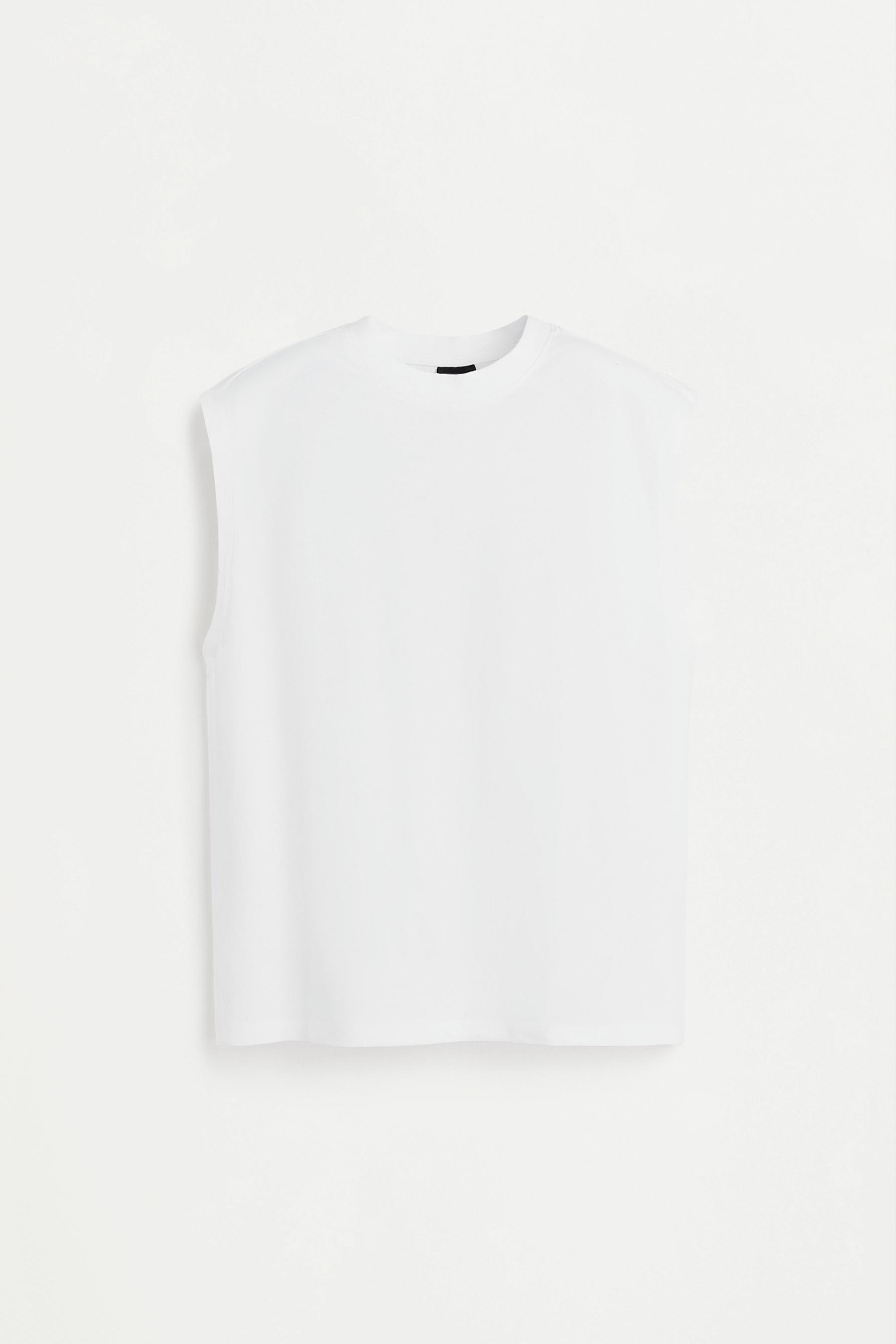 Faded-effect sleeveless T-shirt — OFF WHITE