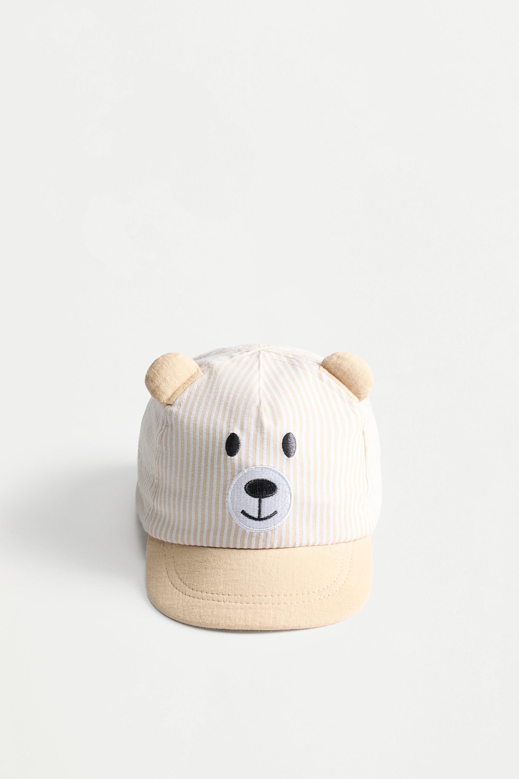 Striped bear cap — WHITE/GREEN