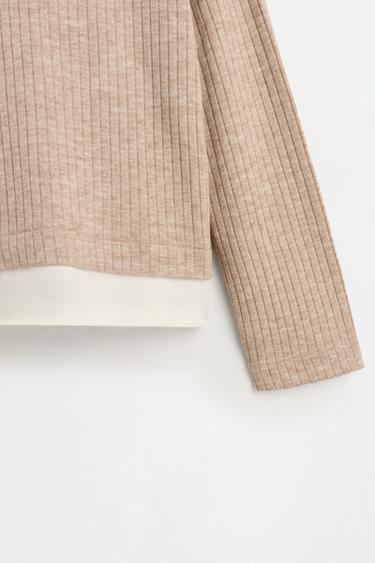 Ribbed knit sweater and trousers co-ord — SAND 4