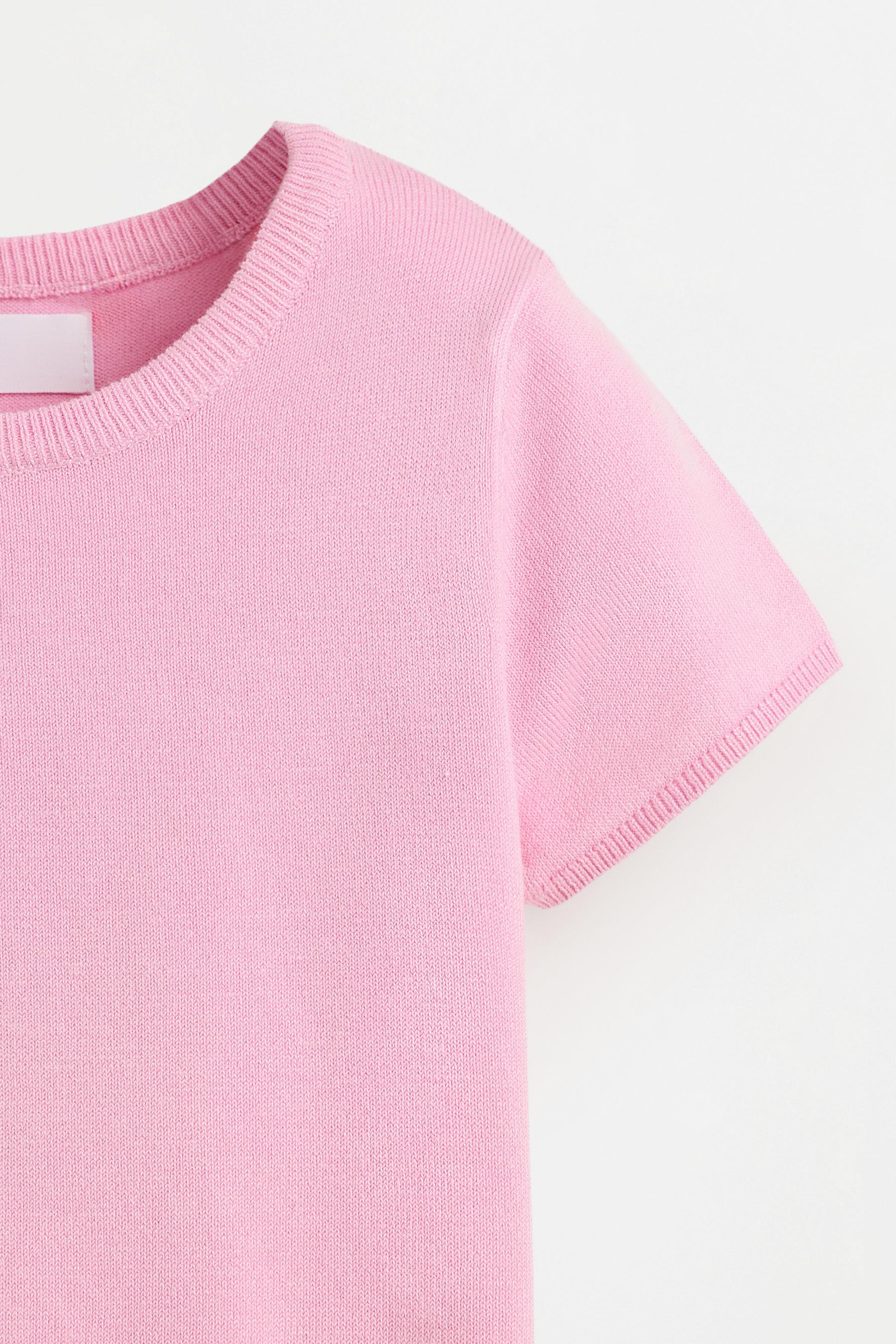 Ruffled hem top — LILAC PINK