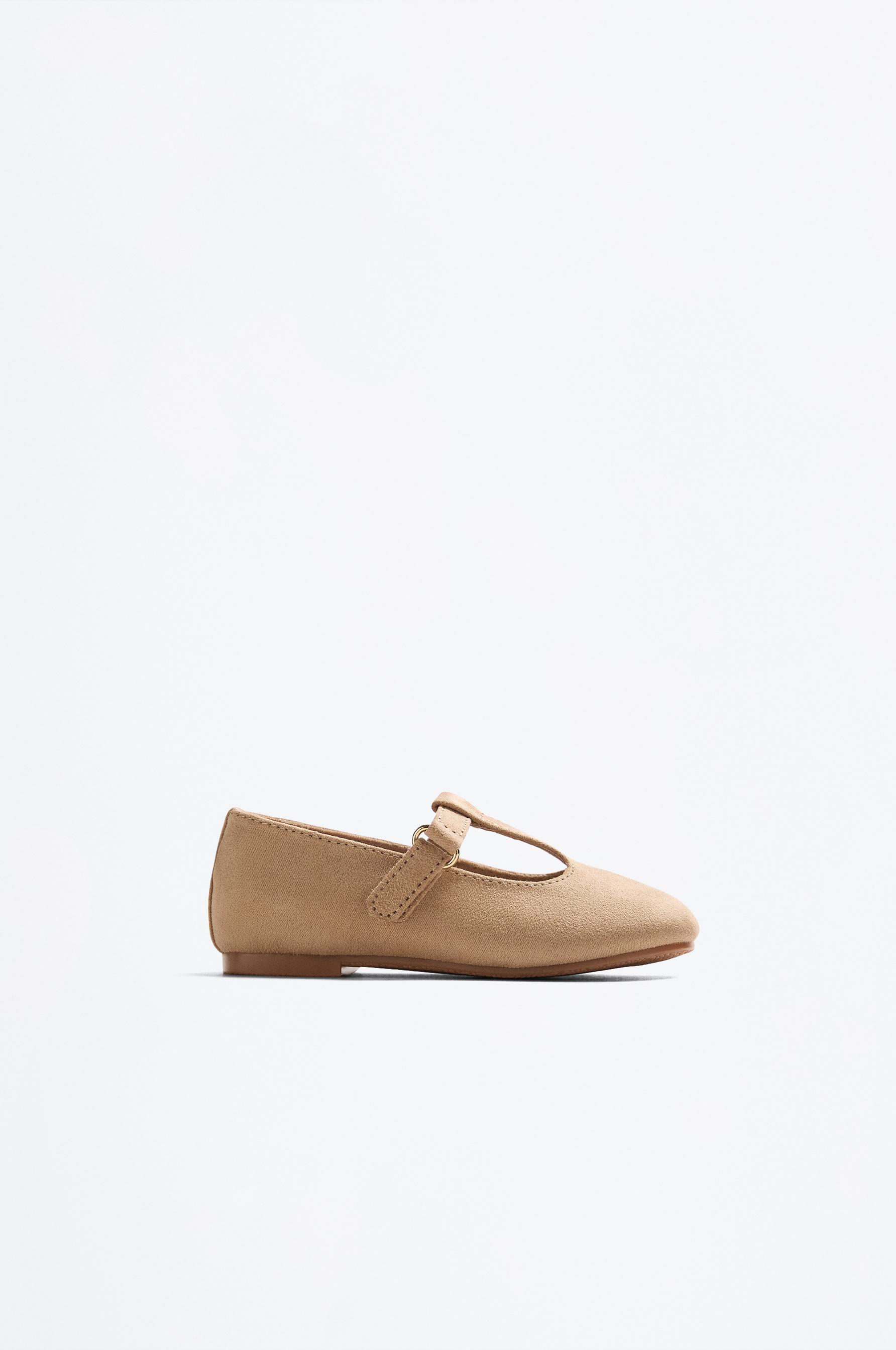 T-bar ballet flat — BEIGE