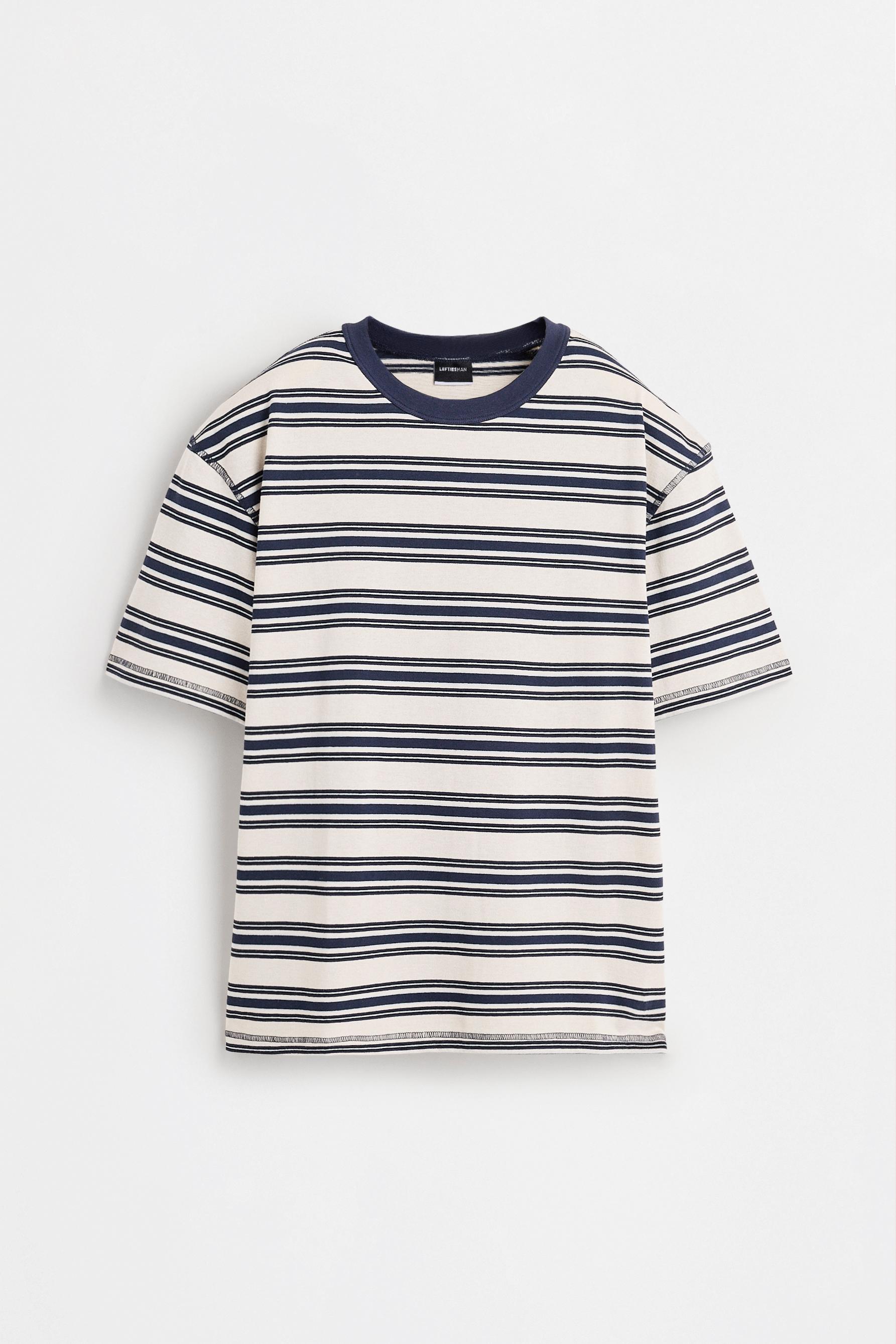 Textured striped T-shirt — VANILLA