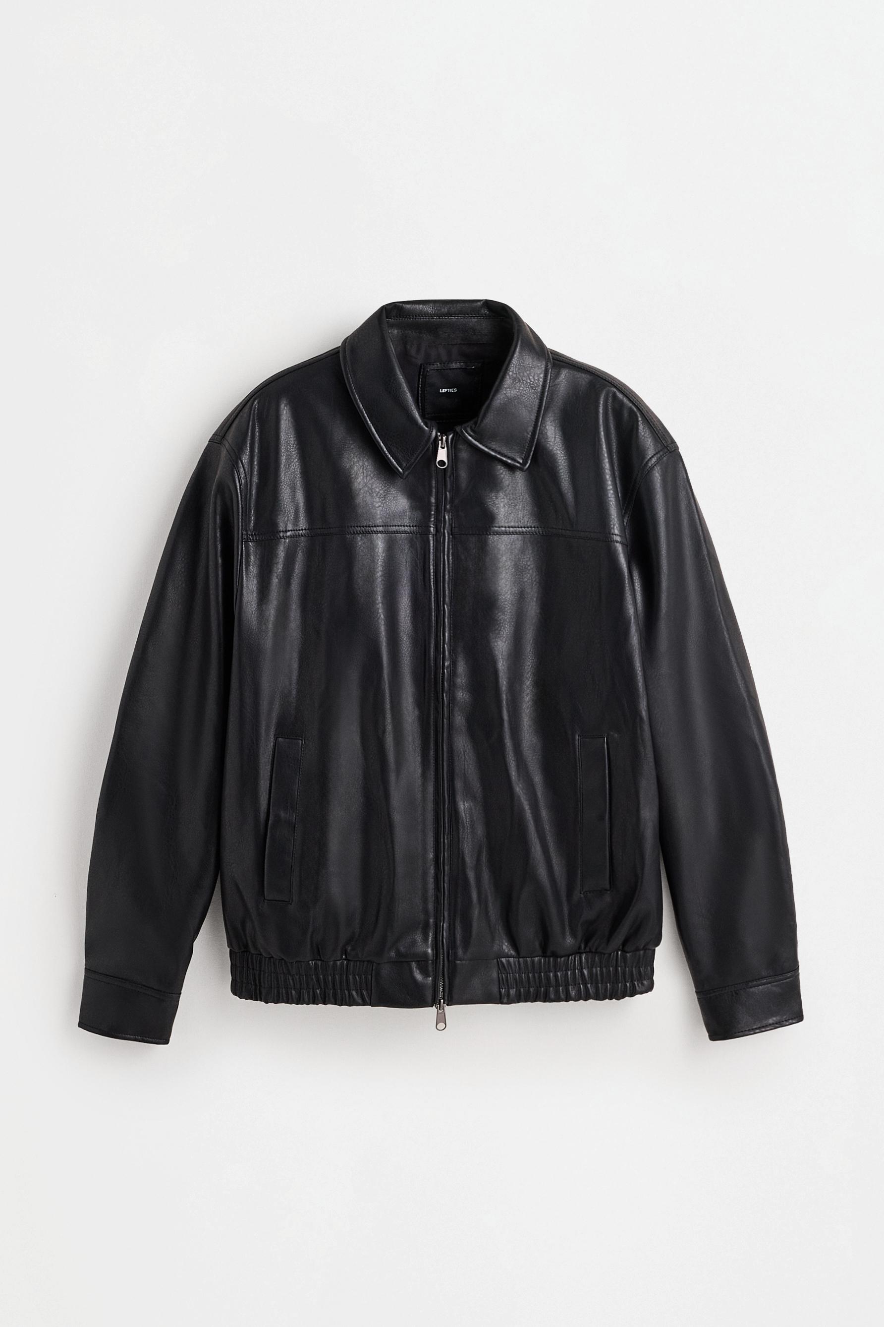 Leather-effect jacket — BLACK